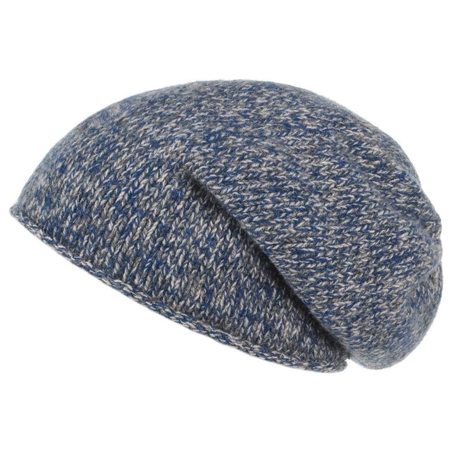 Melange Kaschmir Beanie M�tze bedacht