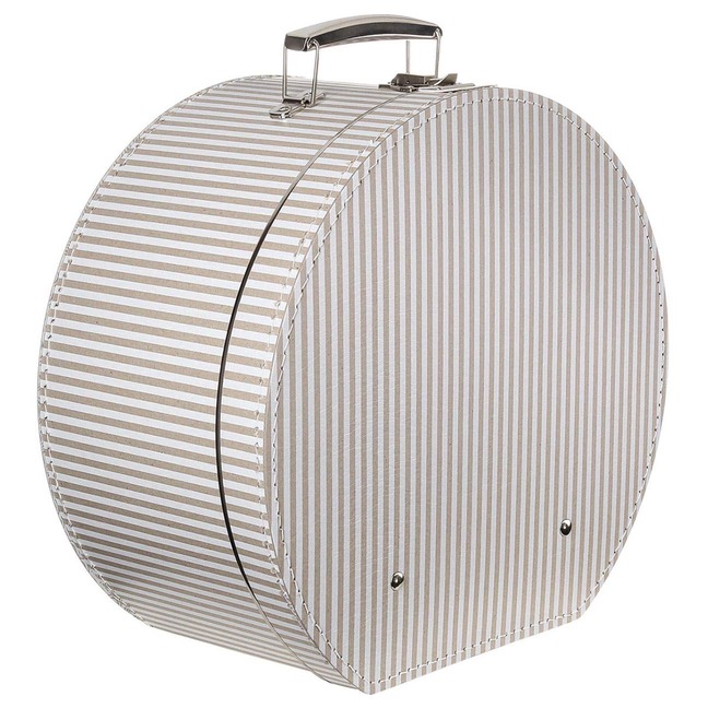 Hutbox Hutschachtel Hutkoffer Beige-Streifen Lierys