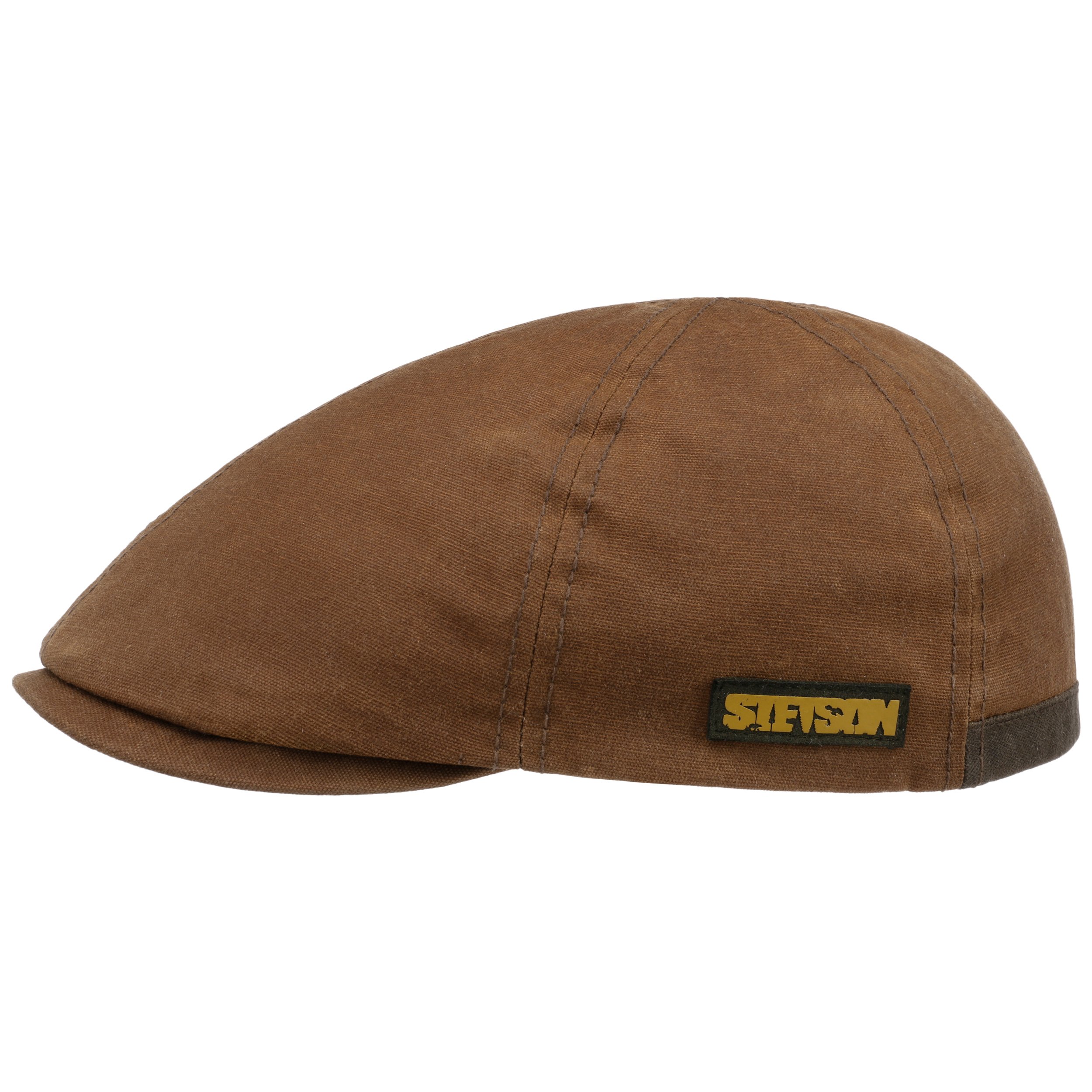 Vintage Waxed Cotton Flatcap By Stetson