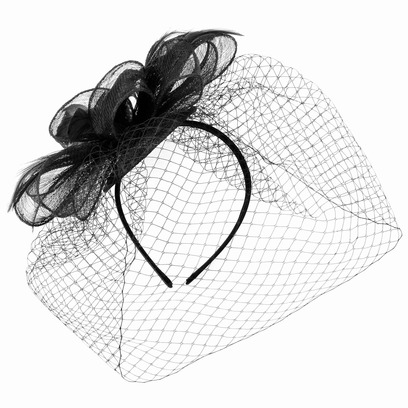 McBURN Sinamay Fascinator mit Schleier Haarschmuck Anlasshut Haarreif McBURN Sinamay Fascinator mit Schleier Haarschmuck Anlasshut Haarreif