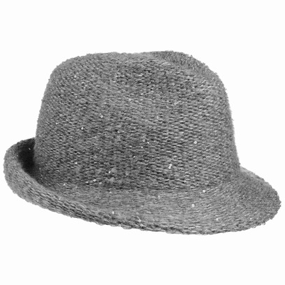 bedacht Stricktrilby mit Pailletten Fedora Hut Trilbyhut Strickhut Winterhut Stoffhut bedacht Stricktrilby mit Pailletten Fedora Hut Trilbyhut Strickhut Winterhut Stoffhut