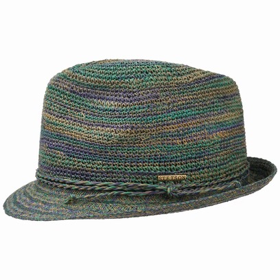 Stetson Raffia Crochet Trilby Strohhut Fedora Sonnenhut Hut Strandhut Sommerhut Stetson Raffia Crochet Trilby Strohhut Fedora Sonnenhut Hut Strandhut Sommerhut