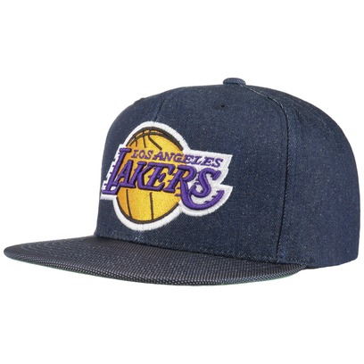 Mitchell & Ness Raw Denim Lakers Cap Snapback Flat Brim Flatbrim Basecap Baseballcap Kappe NBA Mitchell & Ness Raw Denim Lakers Cap Snapback Flat Brim Flatbrim Basecap Baseballcap Kappe NBA