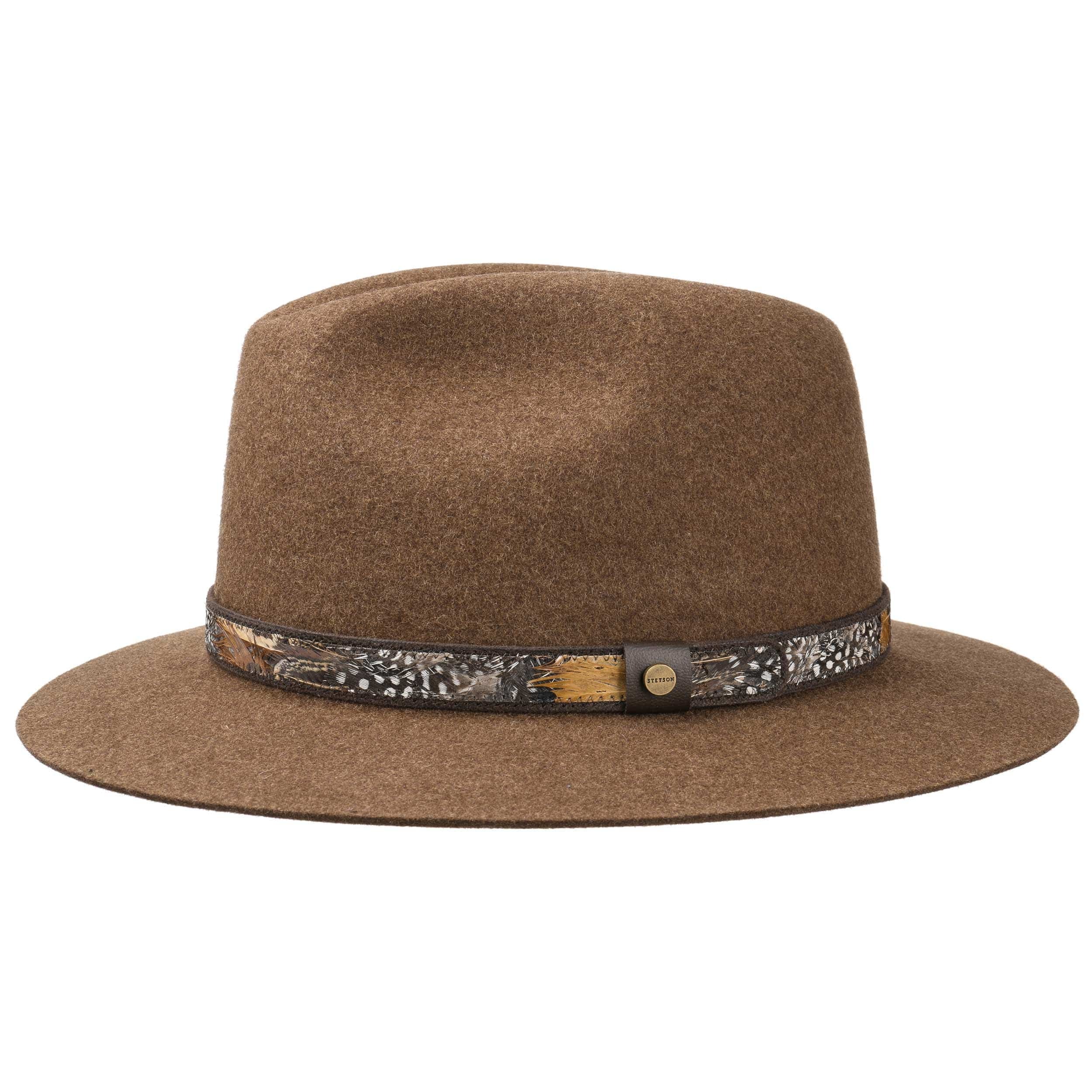 Feather Trim Traveller Felt Hat by Stetson, EUR 99,00 --> Hats, caps