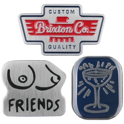 Brixton Pin Set Grail Pins Anstecker für Caps 3er Pin-Set Brixton Pin Set Grail Pins Anstecker für Caps 3er Pin-Set