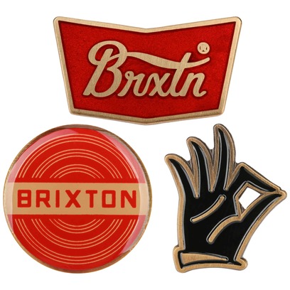 Brixton Pin Set OK Pins Anstecker für Caps 3er Pin-Set Brixton Pin Set OK Pins Anstecker für Caps 3er Pin-Set