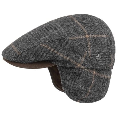 Bugatti Lars Flatcap mit Ohrenklappen Schirmmütze Wollcap Karocap Schiebermütze Karomuster Bugatti Lars Flatcap mit Ohrenklappen Schirmmütze Wollcap Karocap Schiebermütze Karomuster