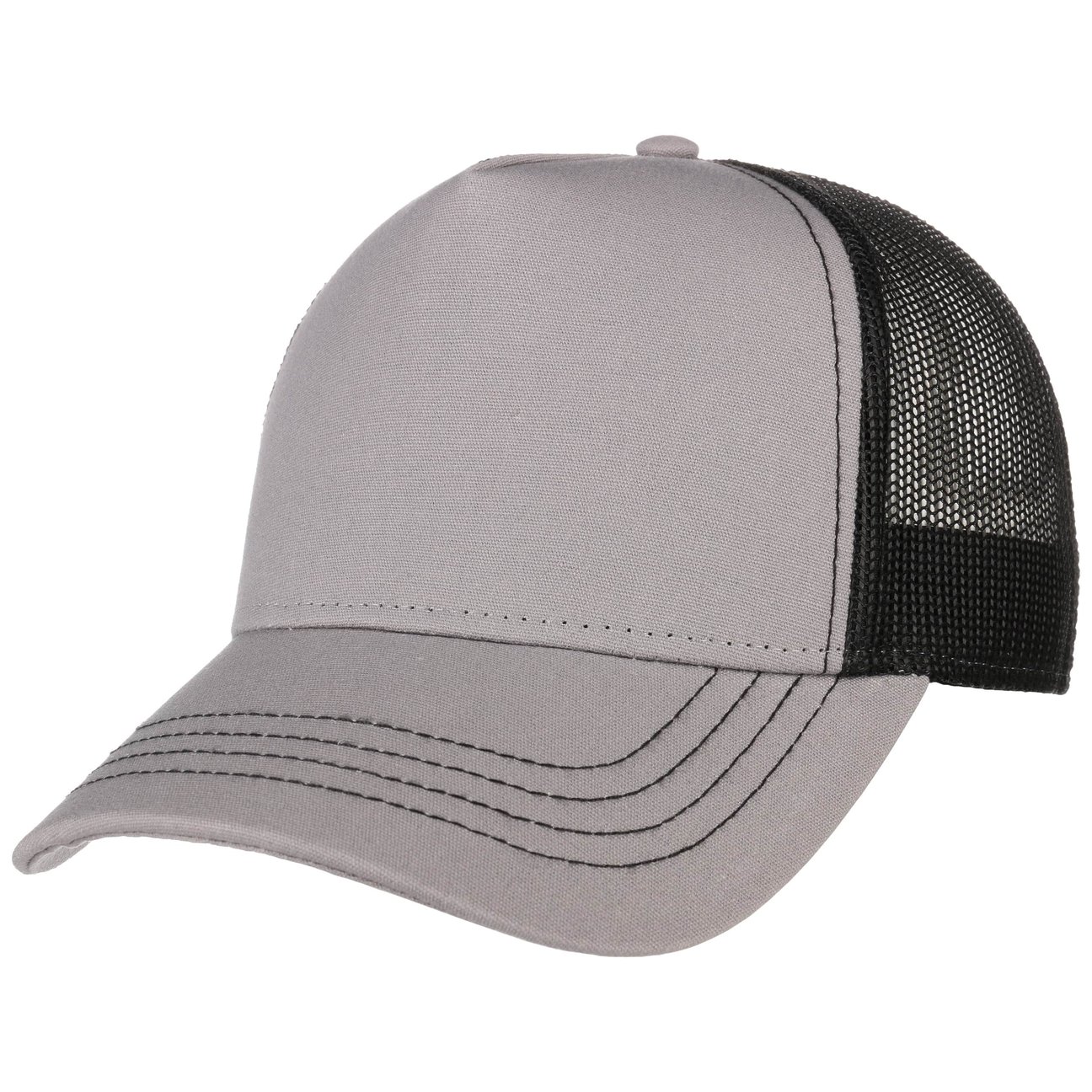Hutshopping Grau-Schwarz Rapper Canvas Trucker Cap - Bild 5