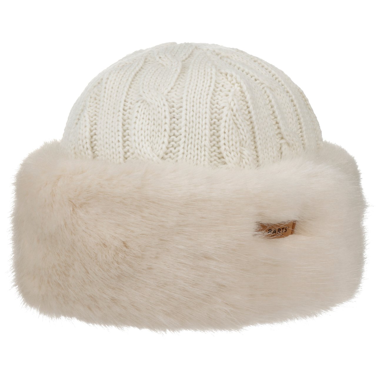 Barts Weiß Cable Knit Faux Fur Mütze By - Bild 5