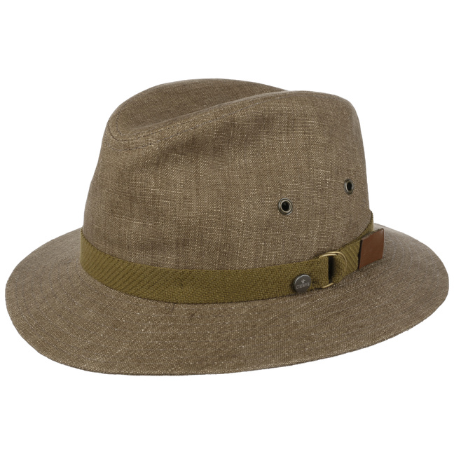 LIERYS Pearson Player Leinenhut - Beiger Hut (54-61 Cm) - Fedora-Stil