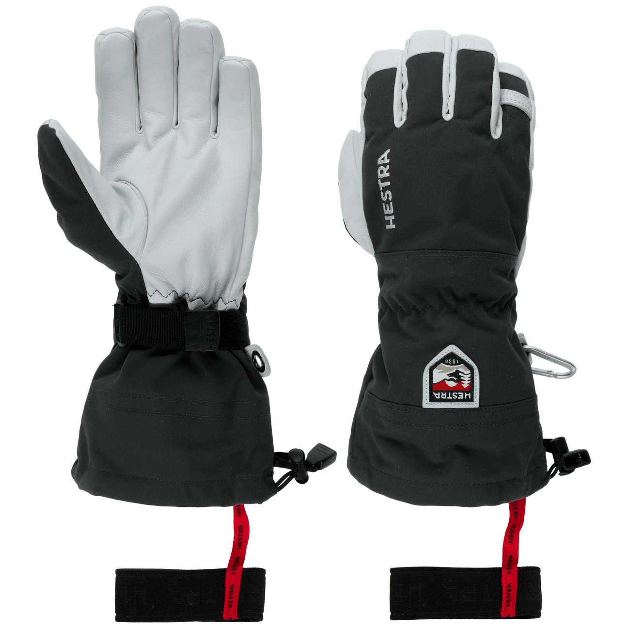 Hestra Unisex Schwarz Heli Ski 5-Finger Handschuhe By