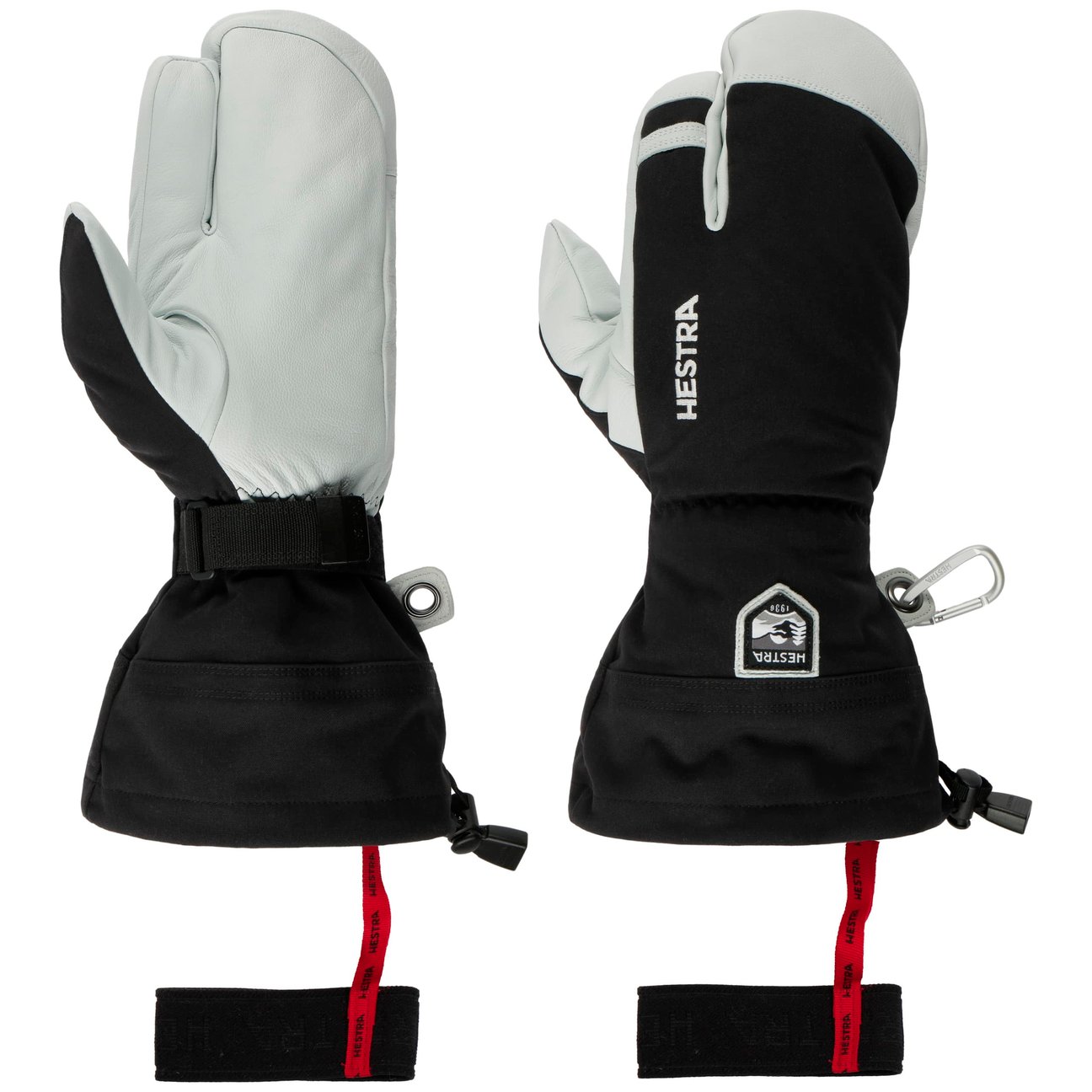 Hestra Unisex Schwarz Army Leather Heli Ski 3-Finger - Fäustlinge - Bild 5