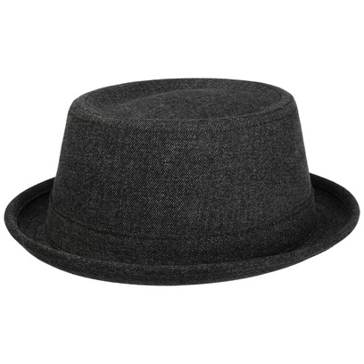 Black Denim Pork Pie Baumwollhut by Stetson