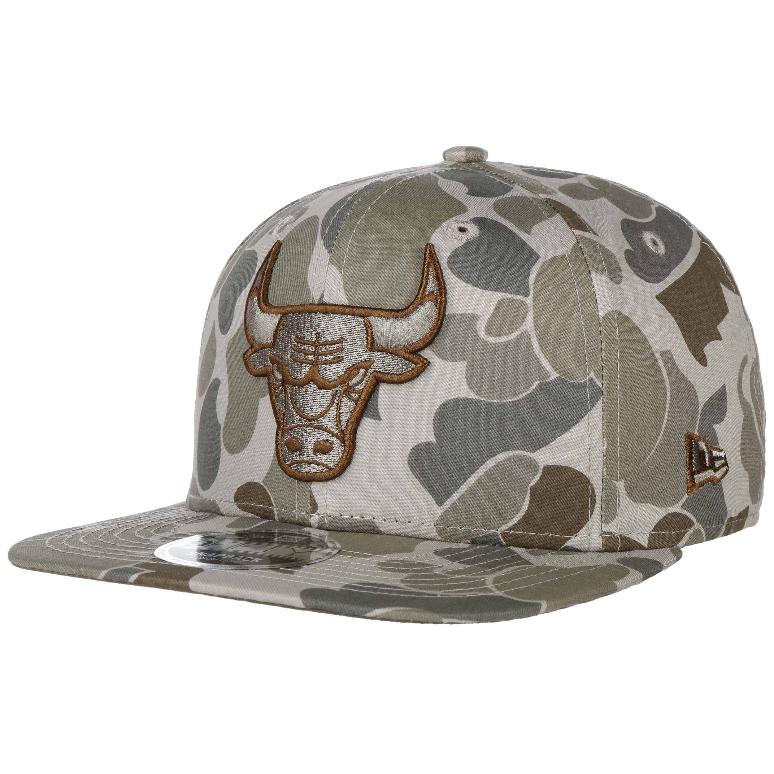 camo bulls snapback