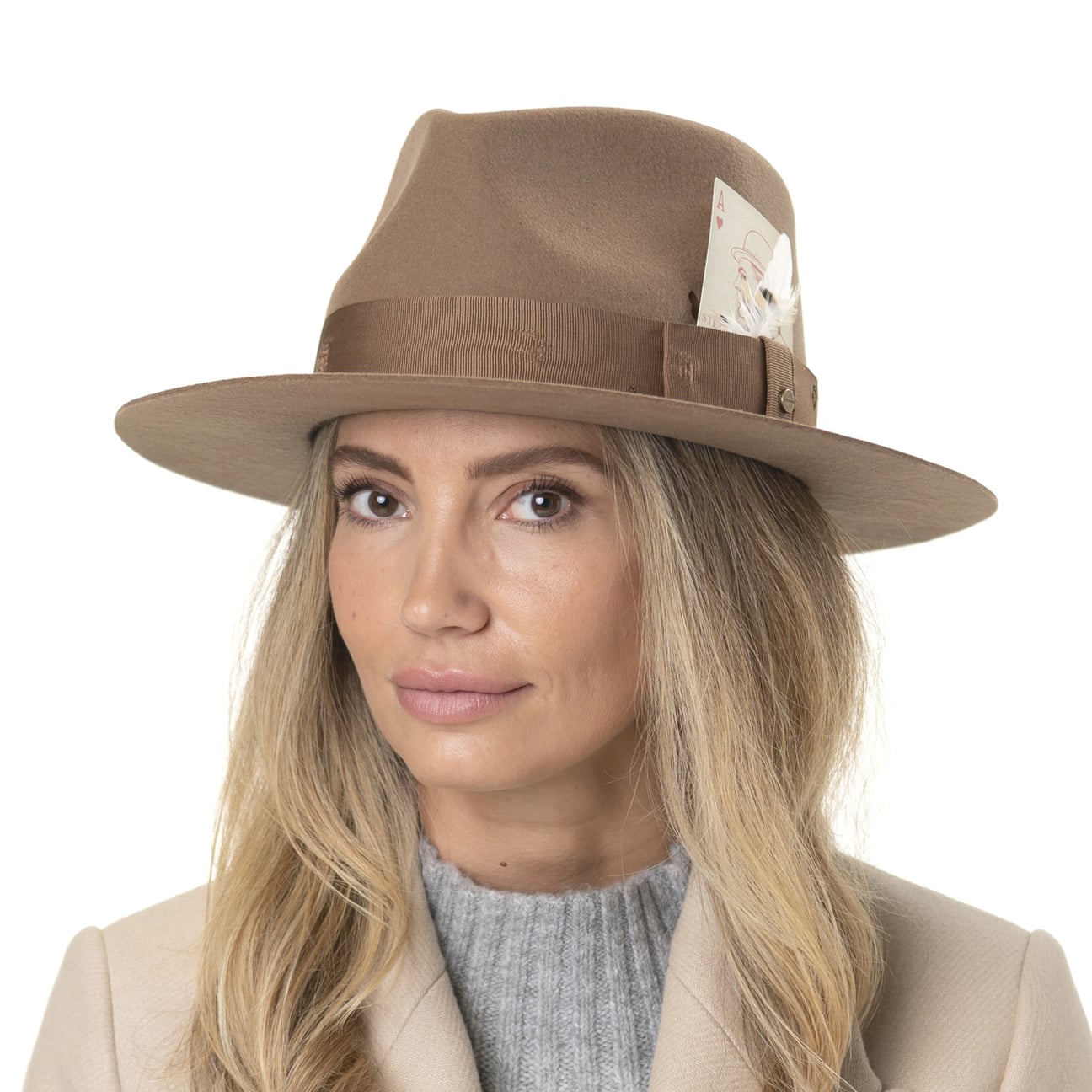 Stetson Hulbert Fedora Wollfilzhut Herren - Mit Ripsband Bogarthut Wasserabweisend