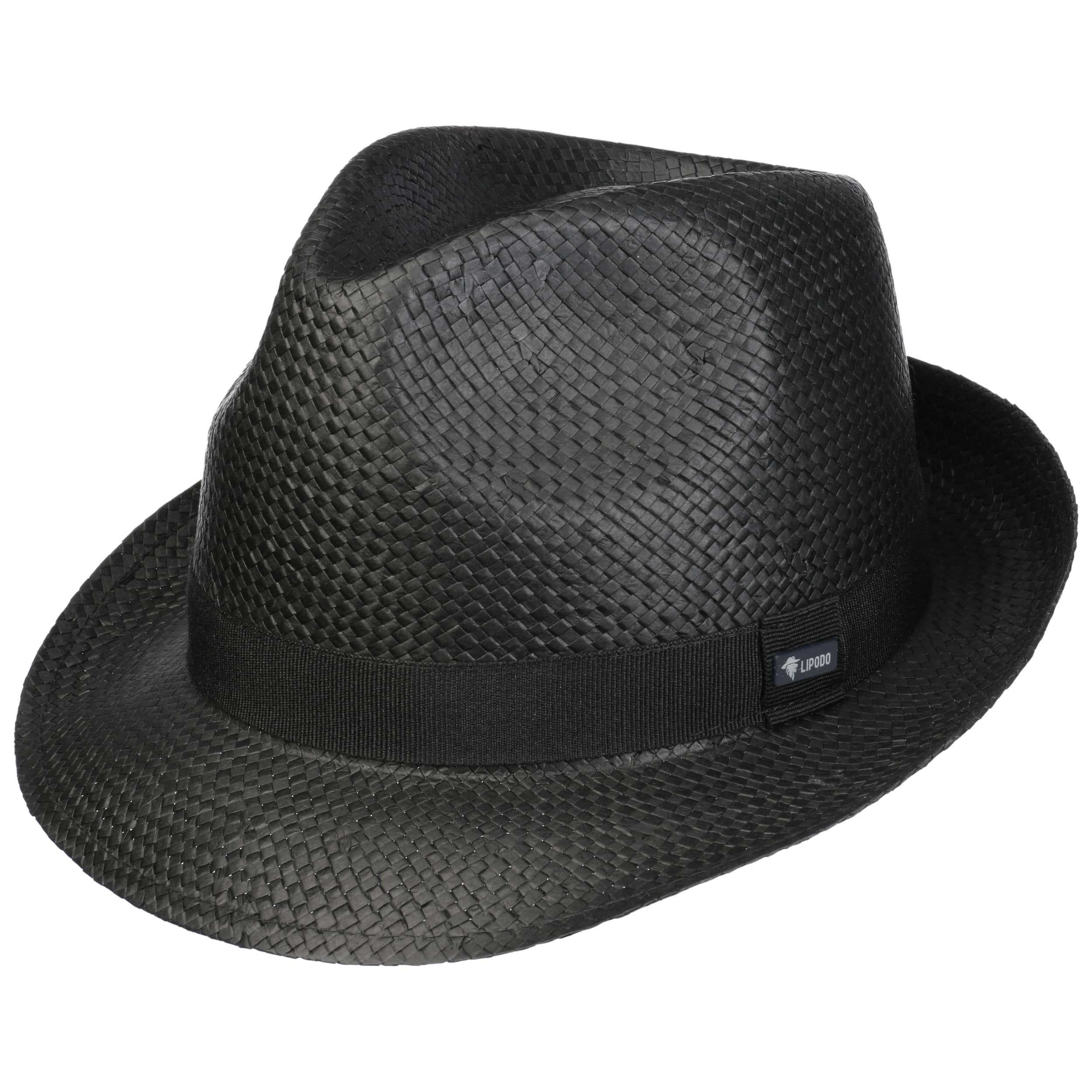 black and white trilby hat