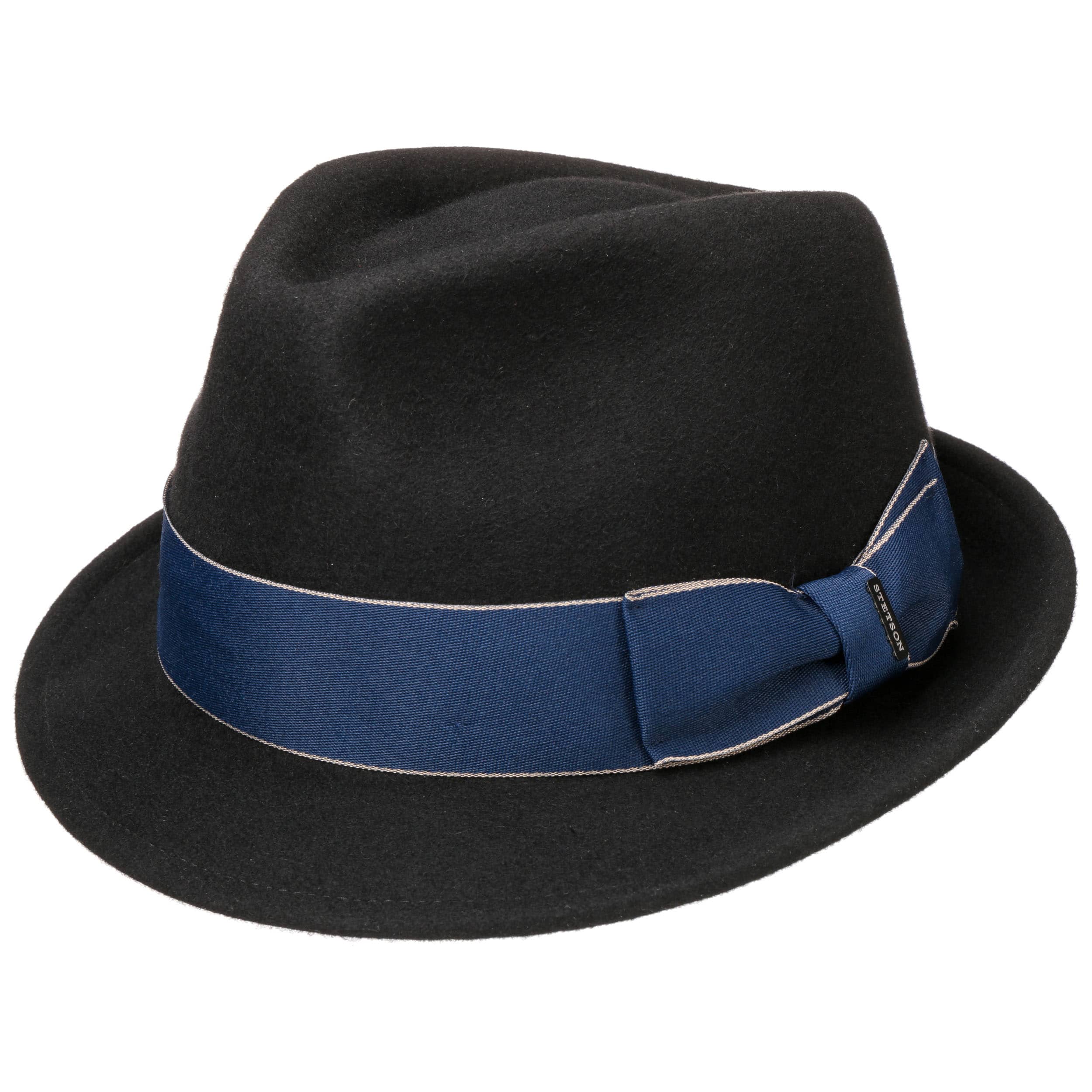 blue felt hat