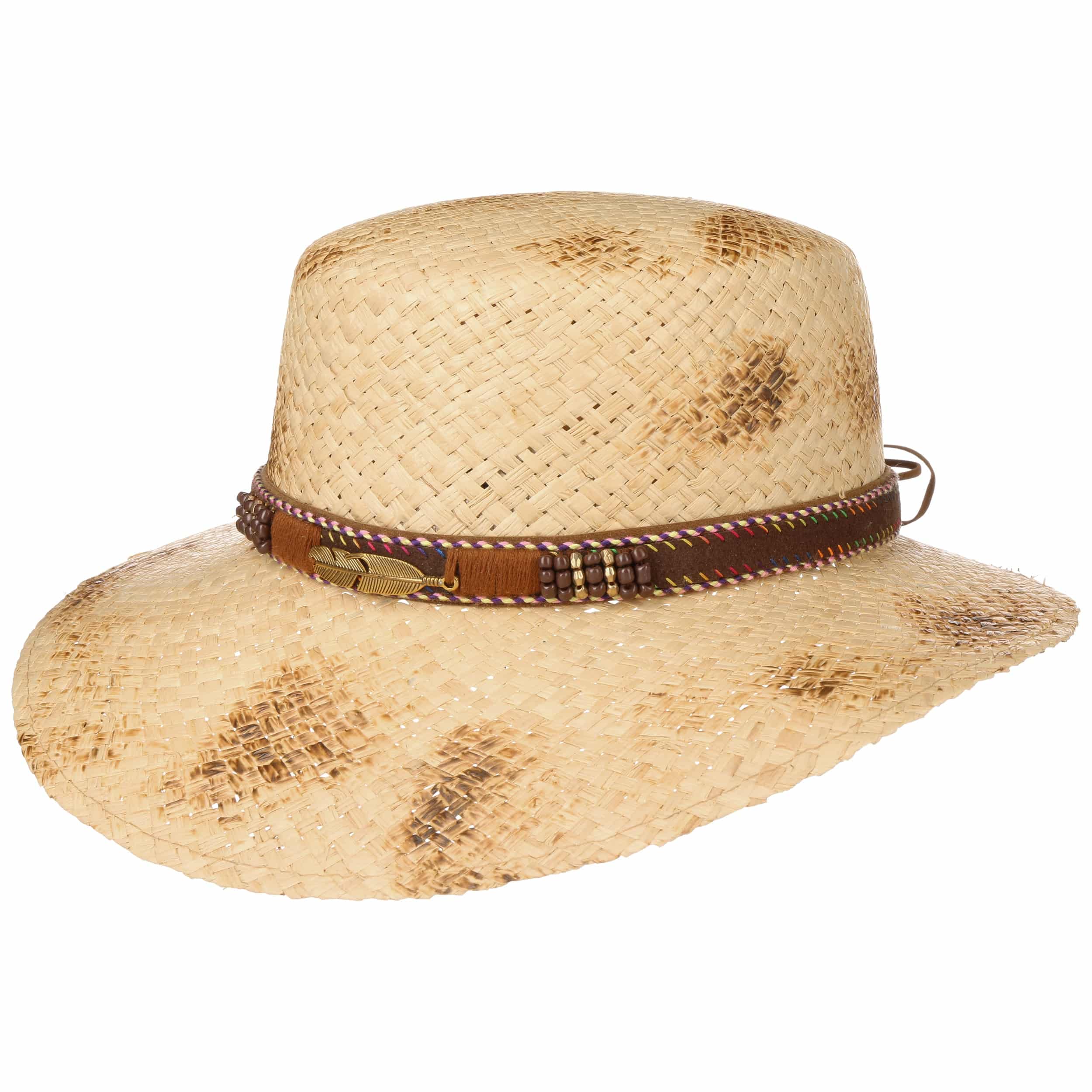 Straw Hat with Leather Band by Lipodo 