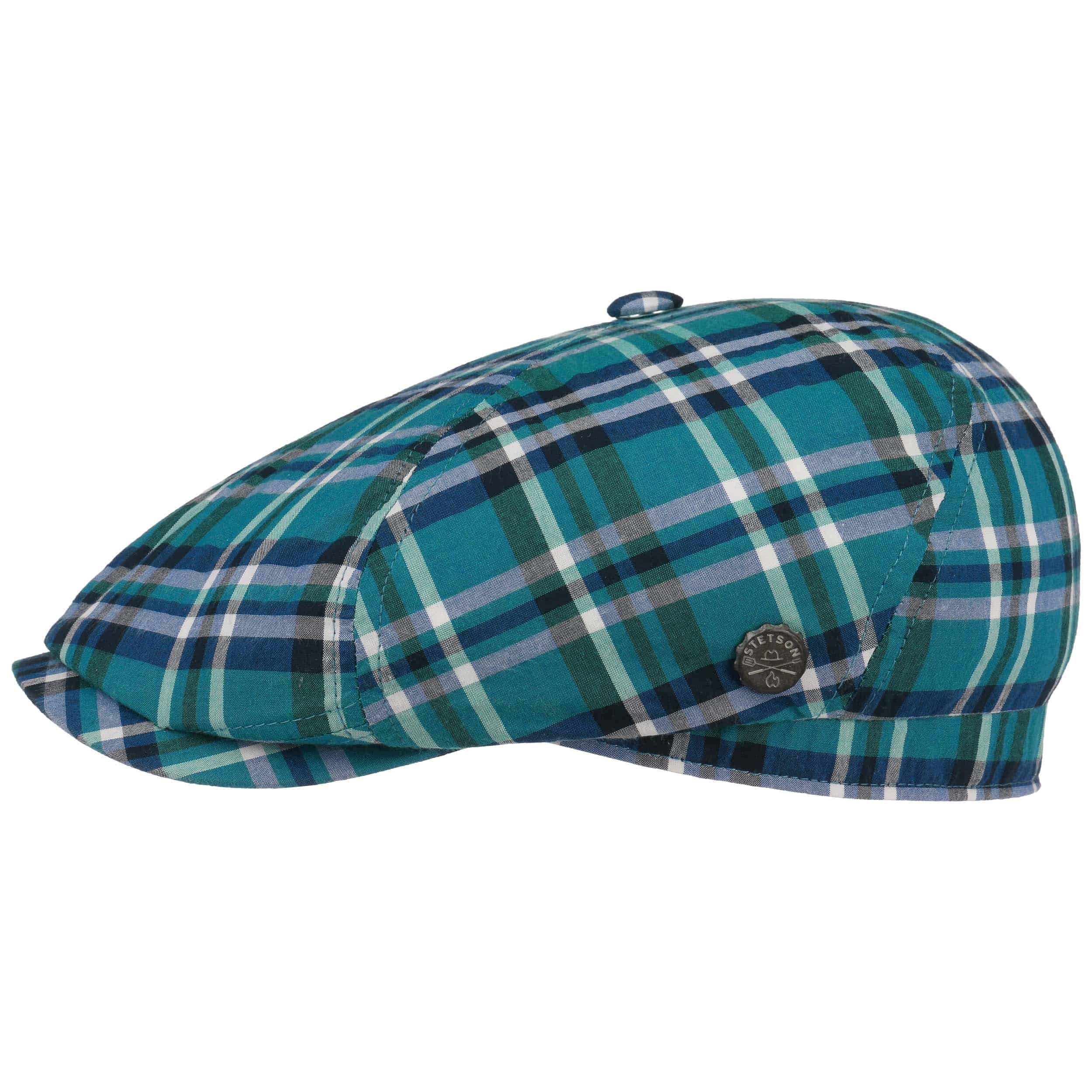 green plaid flat cap