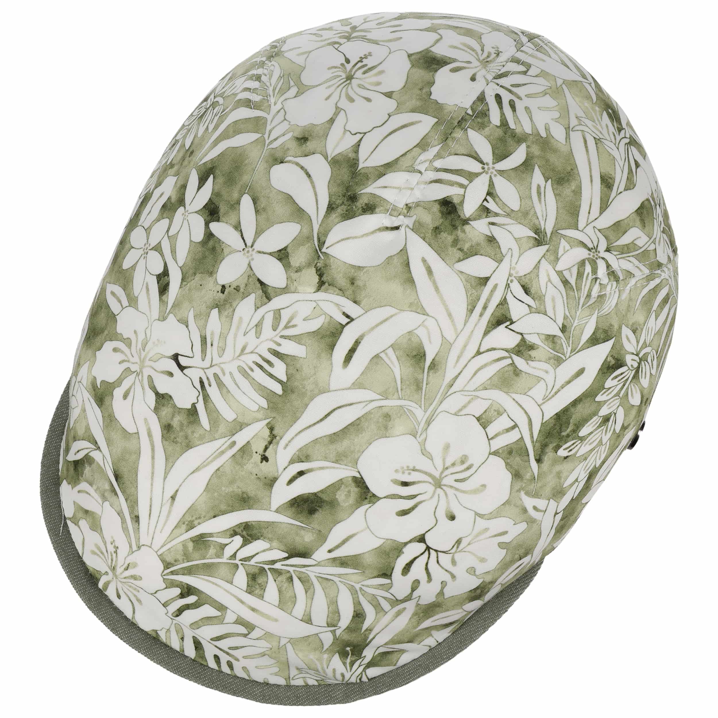 LIERYS Coppola Coloured Leaves Uomo - Made in Italy Cappello Piatto con Visiera, Visiera Estate Primavera/Estate - S (54-55 cm) Verde
