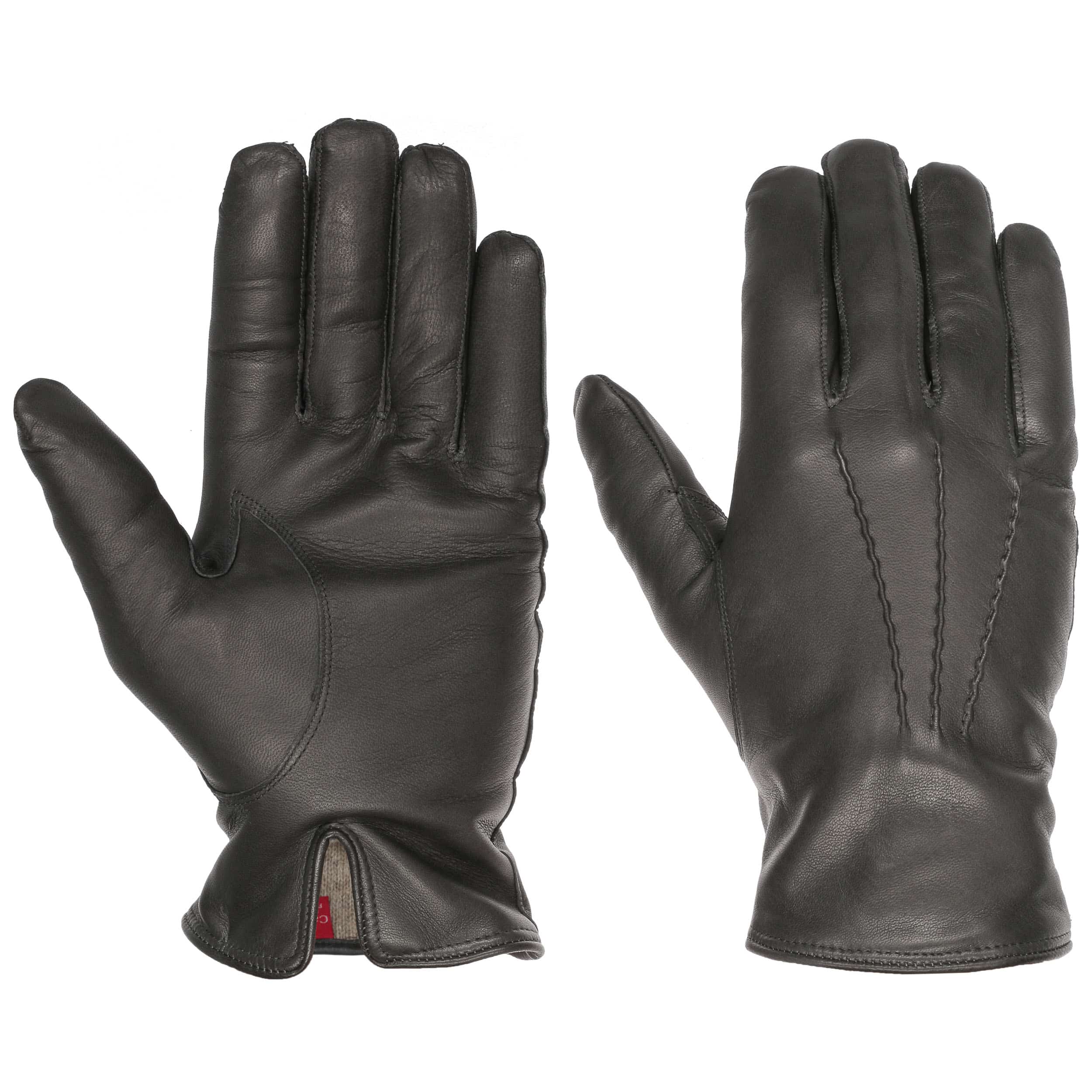 mens navy leather gloves