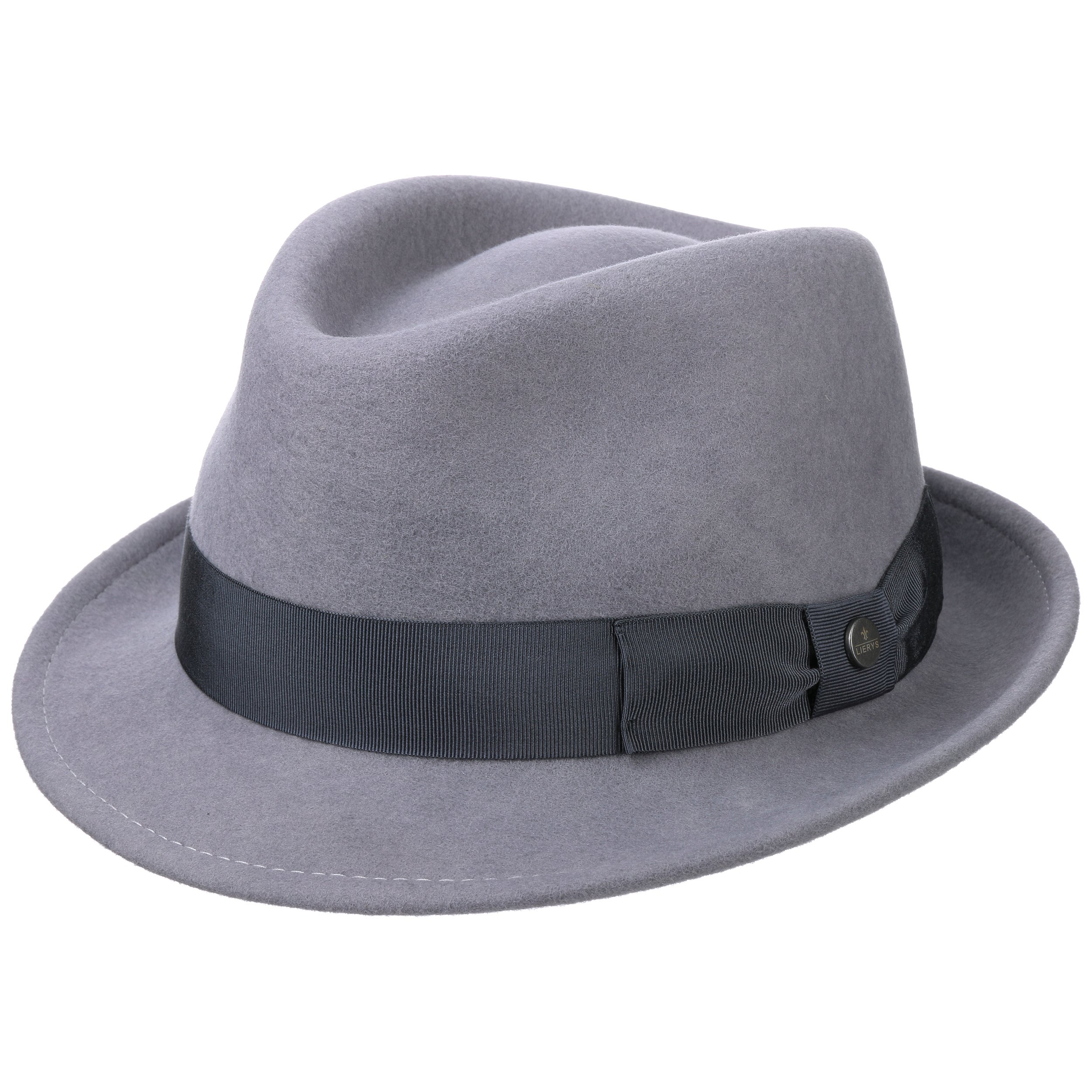 grey trilby hat