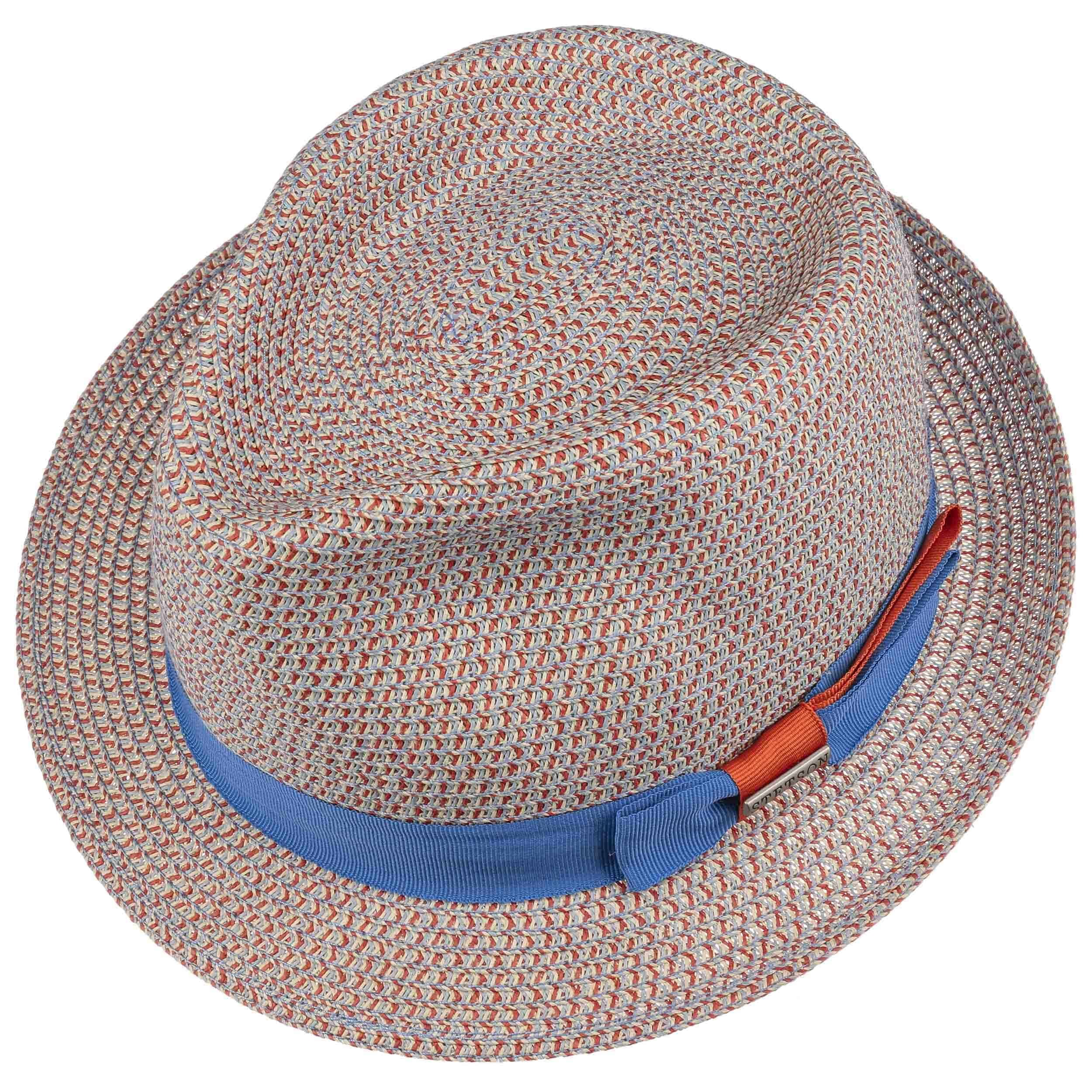Produktbild von Toyo Strohhut UV-Schutz Stetson Strohhut „Contrast Brim" – Zweifarbig Mit Diamond-Krone & UV 40+ | Unisex Für Sommer & Festival Sommerhut UV Schutz