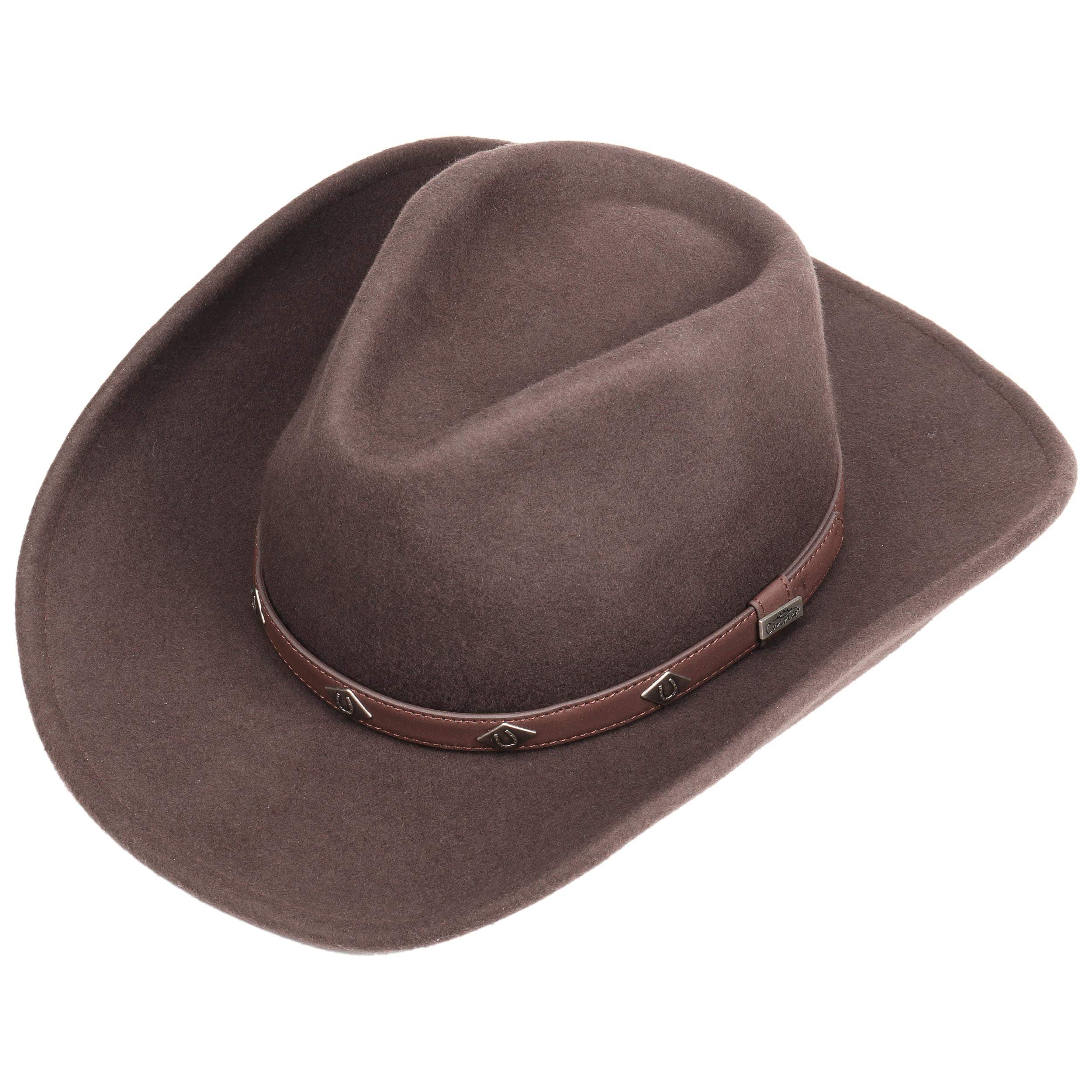 Cowboyhut Mit Hutband - Westernhut - Hut Gr. S 52-56 Cm - Braun Country