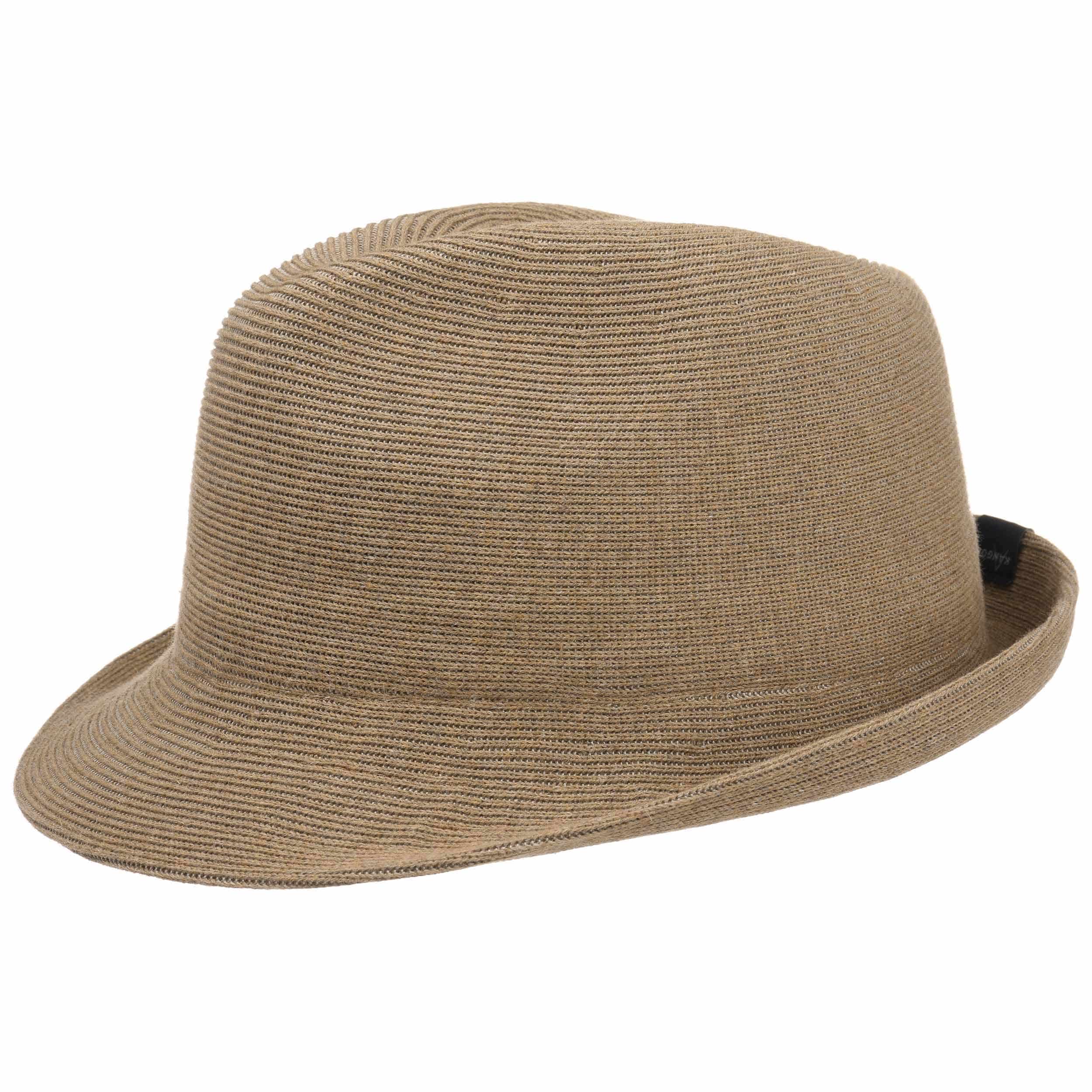 narrow brimmed felt hat with a dented crown