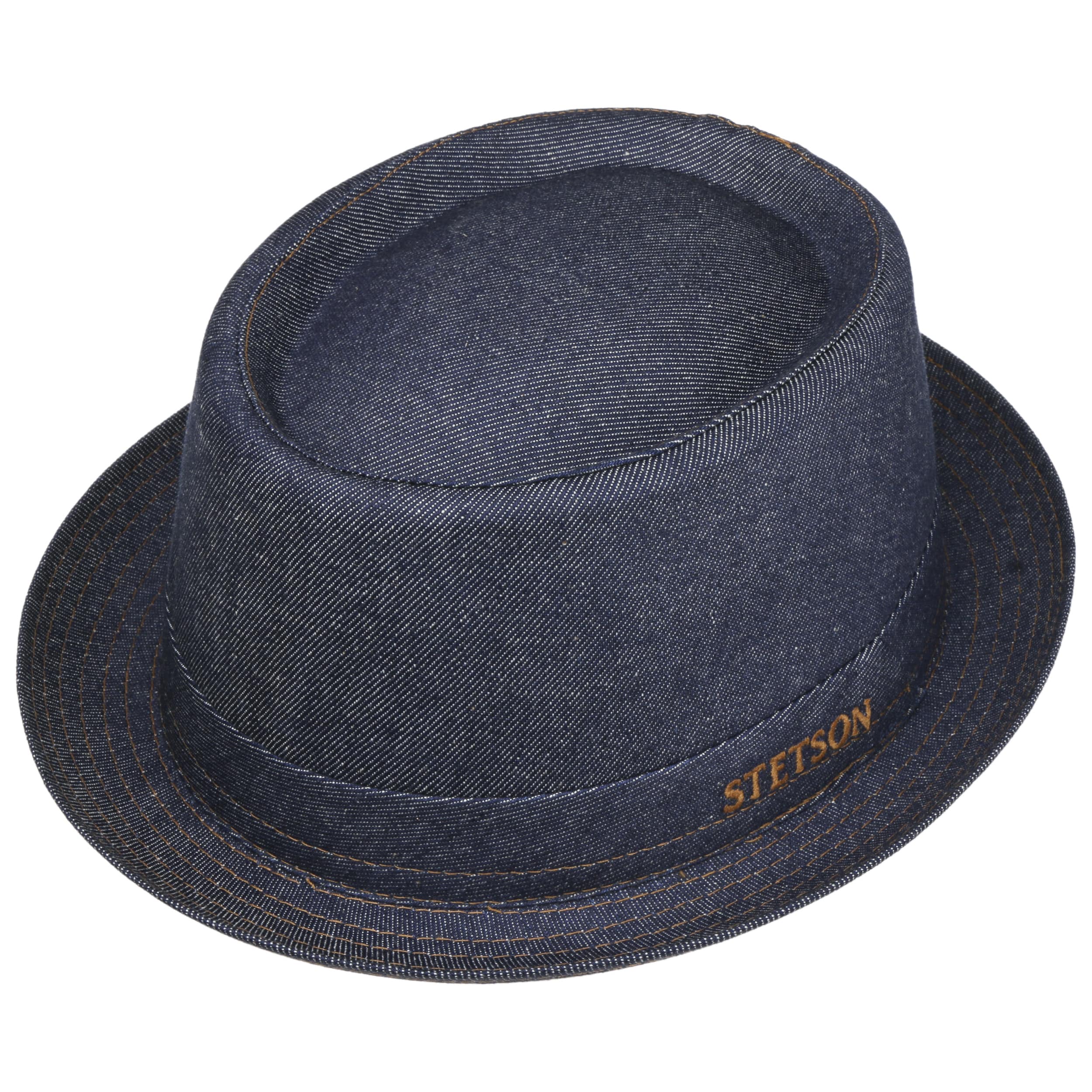 Stetson Chapeau Winfield Pork Pie Denim Homme - Made In Italy En Tissu