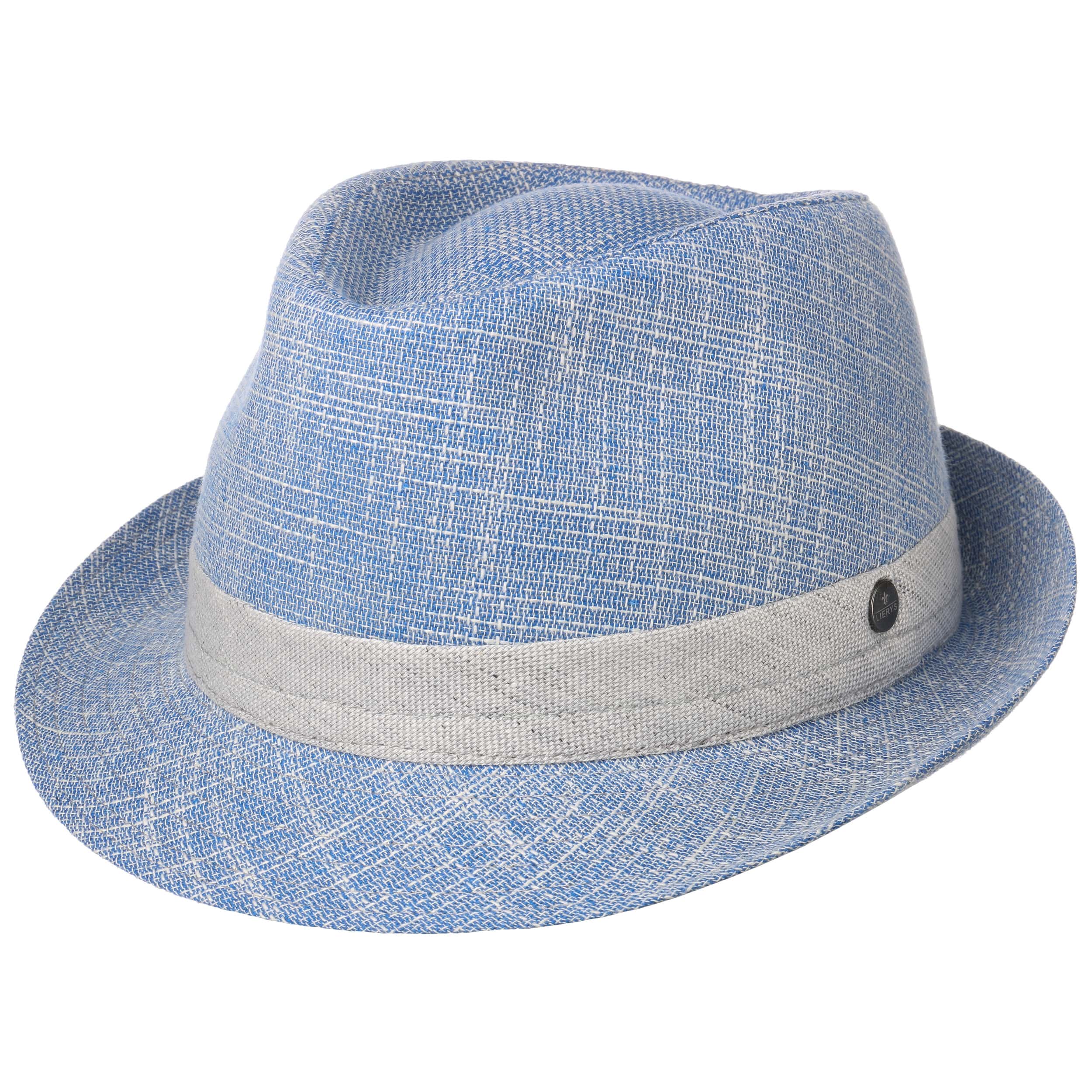 blue trilby hat