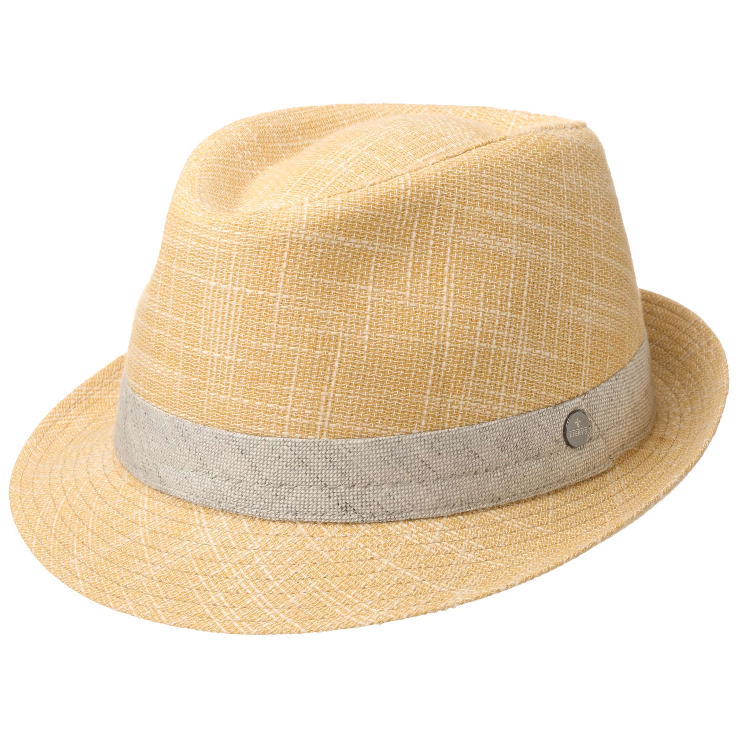 yellow trilby hat