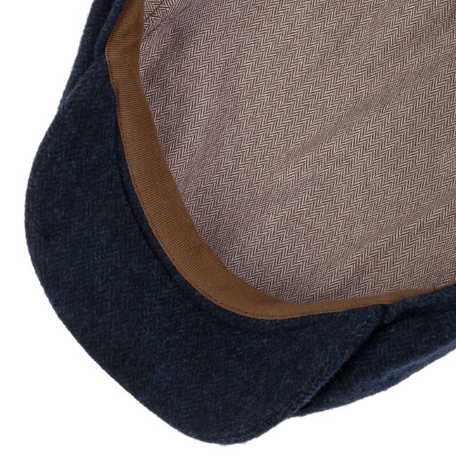 Stetson Herren Flatcap Fischgrät Vintage – Velours, Mit Fleecefutter