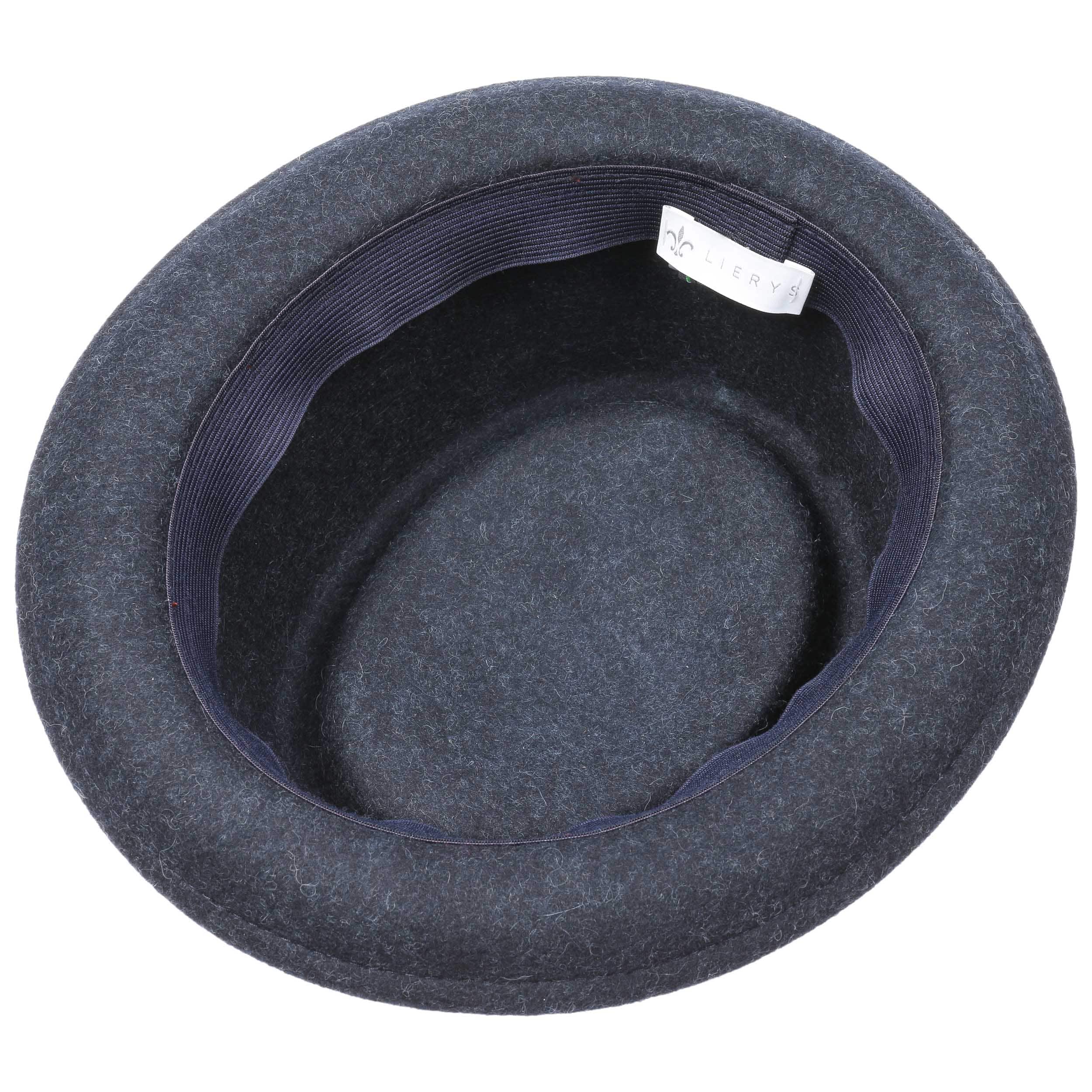 Lierys Dotted Ribbon Porkpie Hat Men//Kids Made in Italy Men/´s Wool Felt with Grosgrain Band Summer-Winter