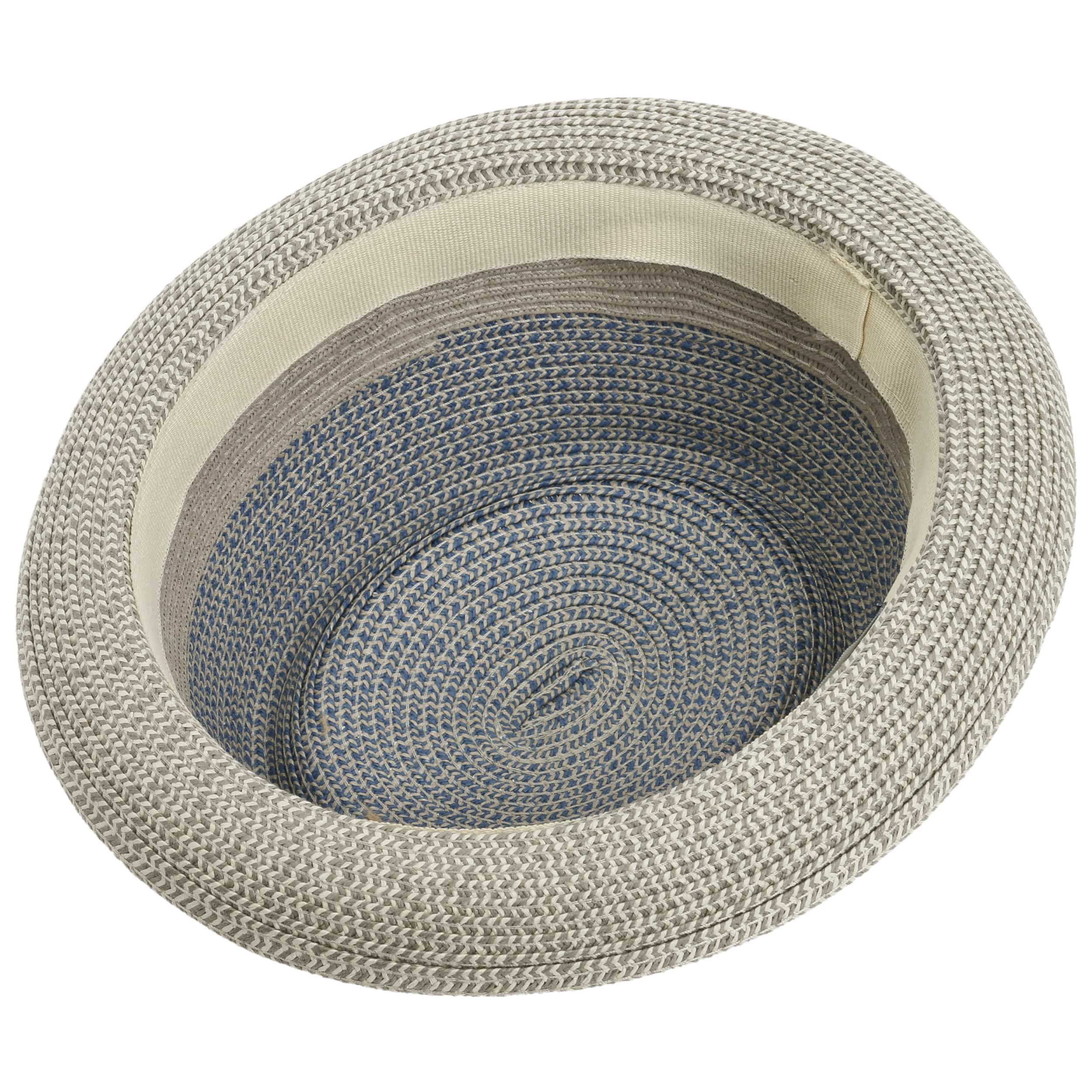 Lipodo Acapulco Pork Pie Strohhut Damen Herren Made In Italy 100% Papierstroh Garniturband Diamantkrone 9 Cm Kopfhöhe Sonnenhut Frühjahr Sommer Schwarz S (54-55 Cm
