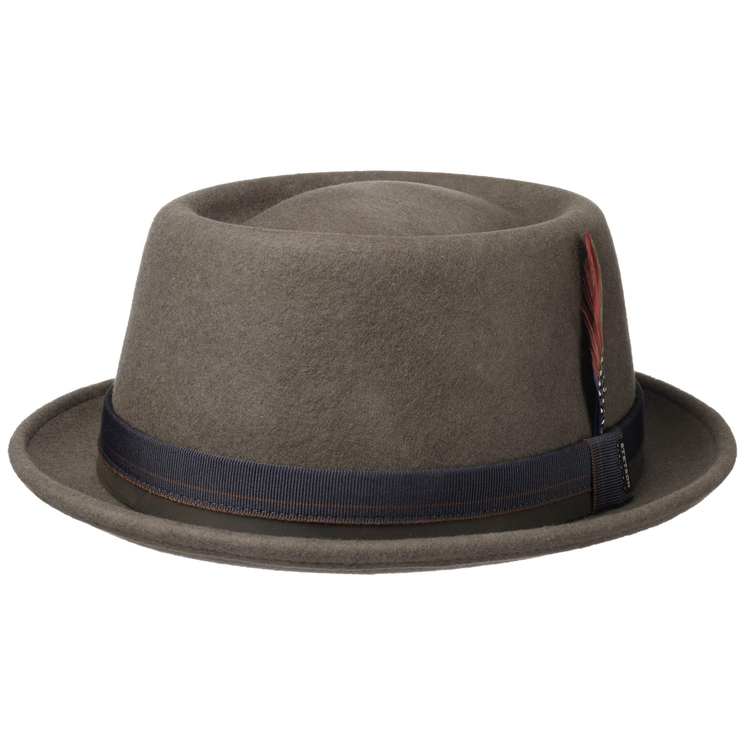 Unisex Classic Wool Pork Pie Hat – Felt Flat-Top Fedora Derby Cap For Men & Women