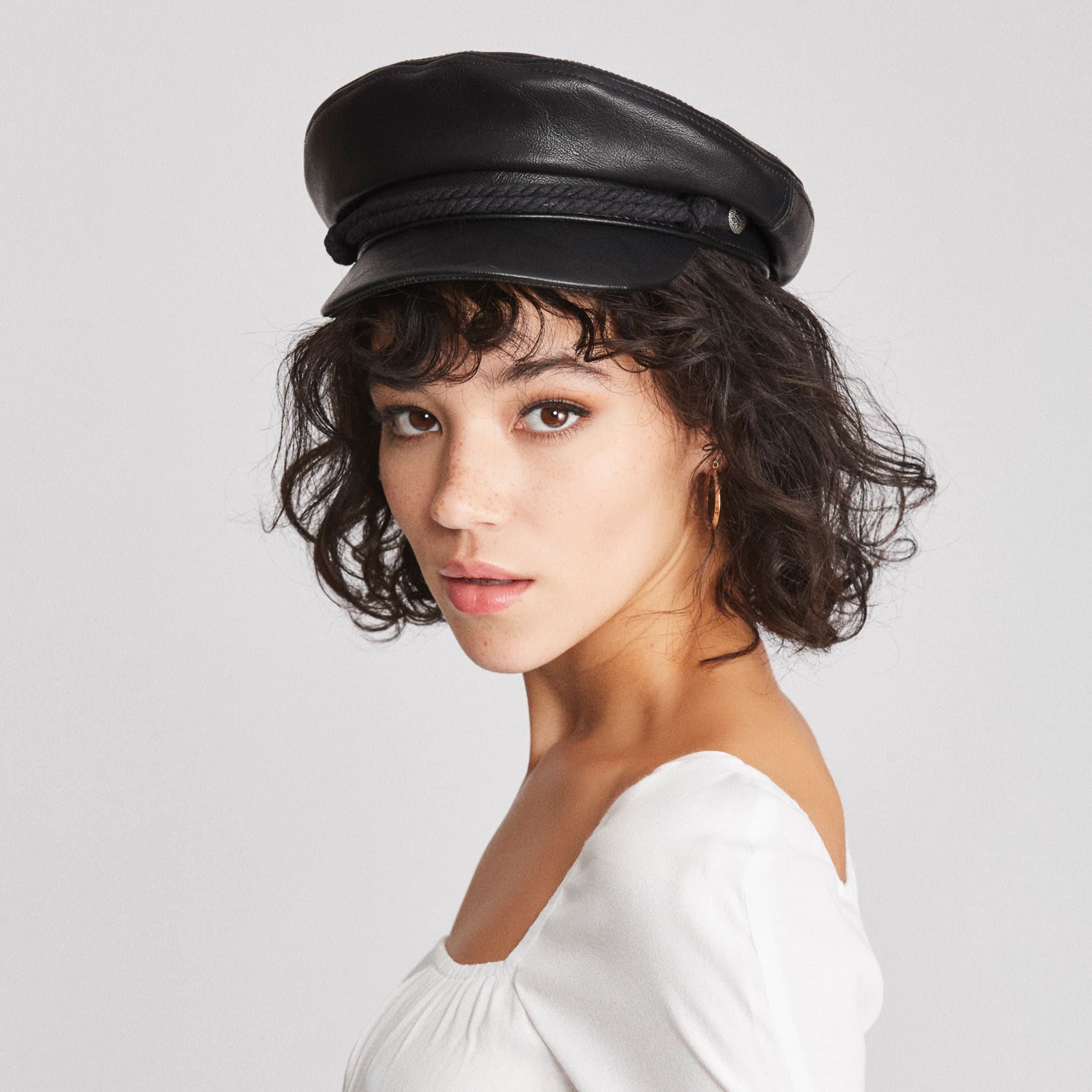 vegan leather hat