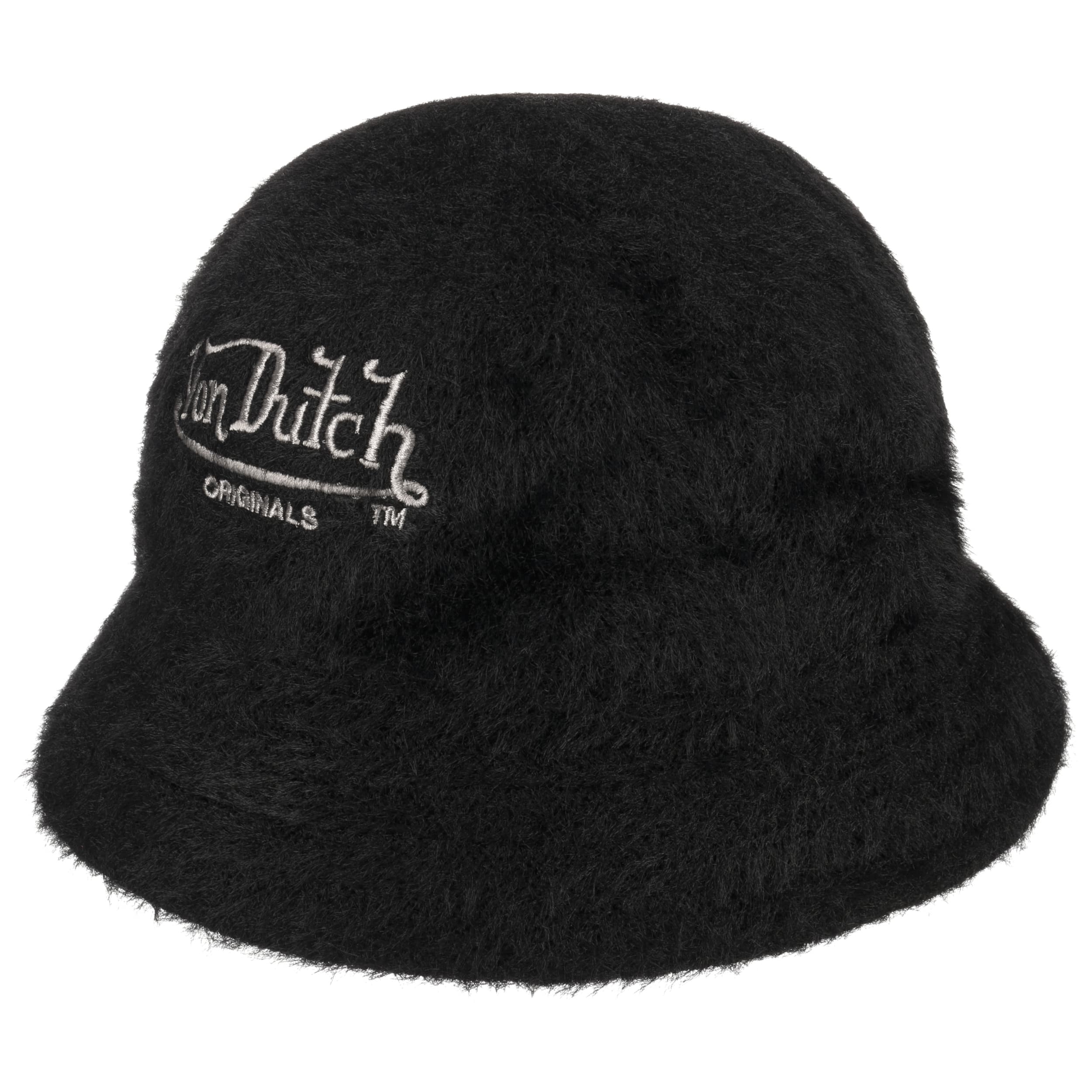 Black fluffy bucket hat online