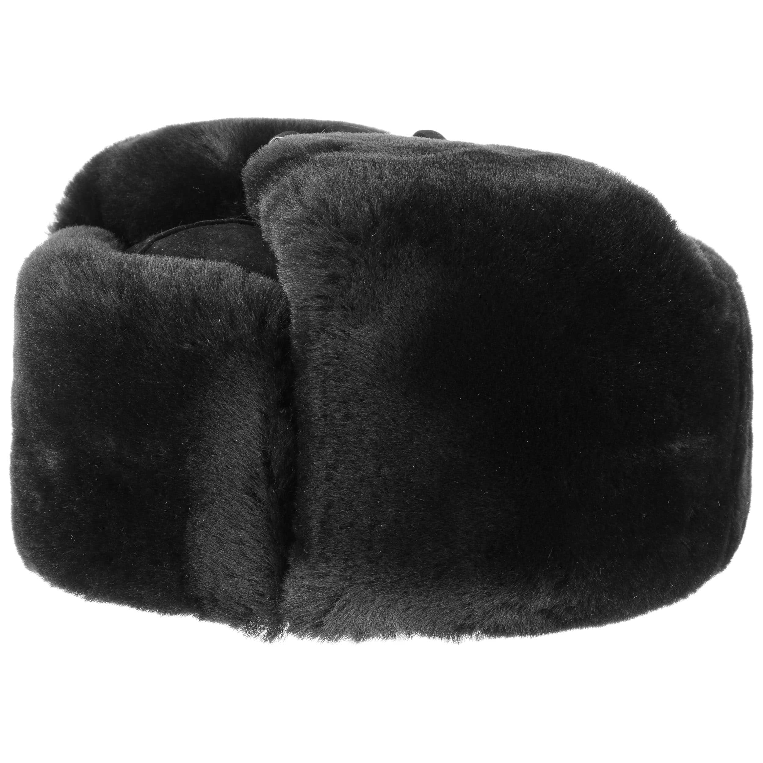 black fur cap