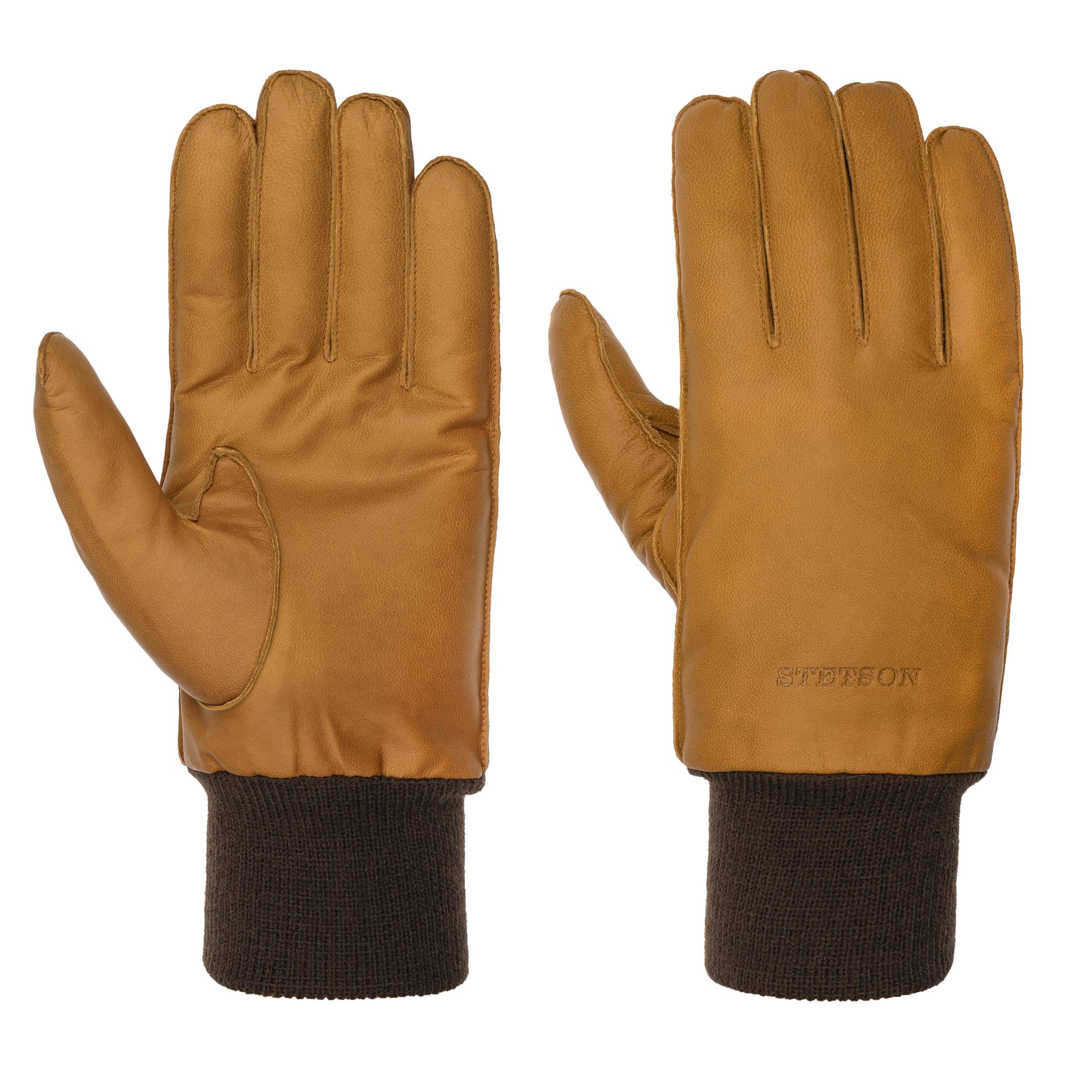 orange leather gloves