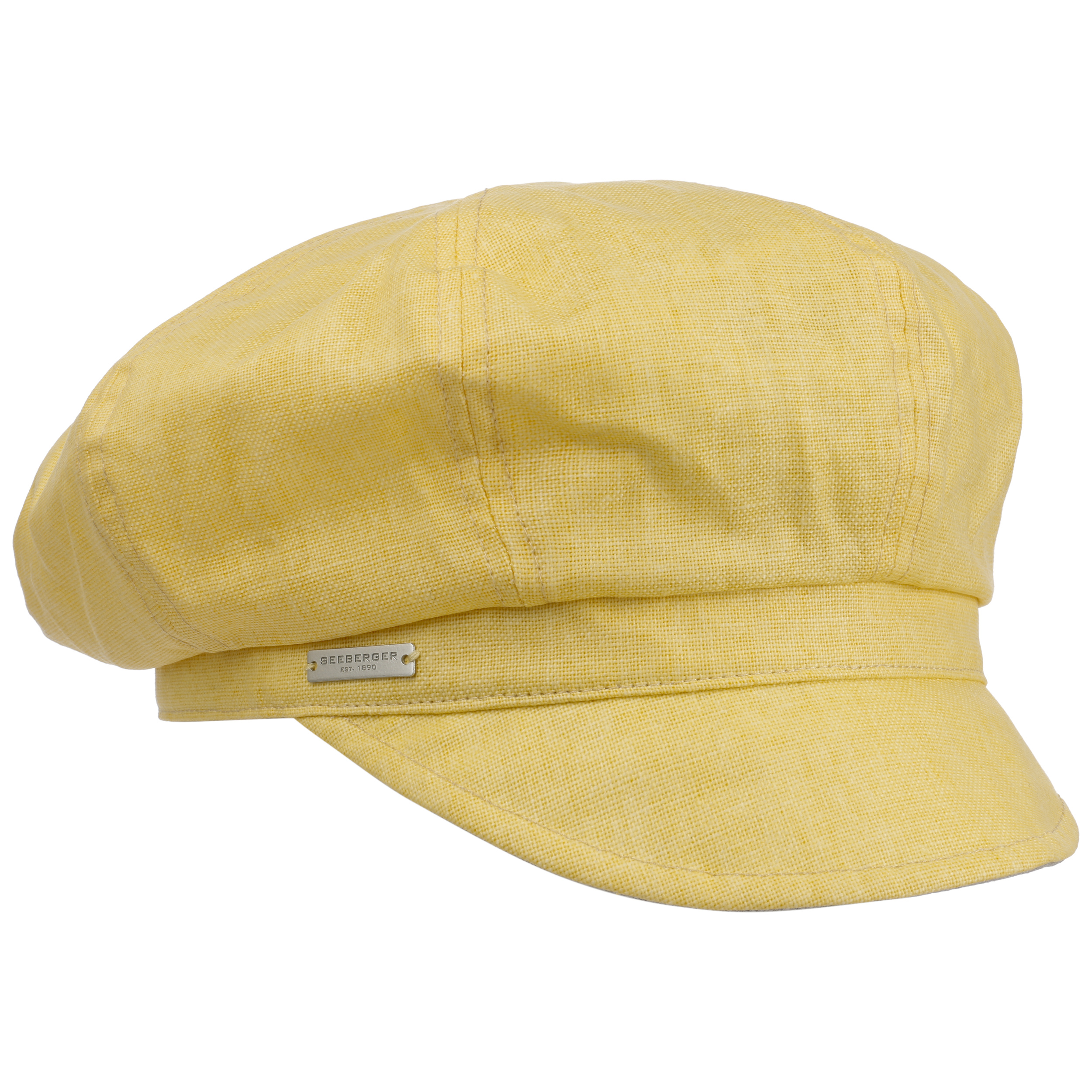 yellow newsboy cap