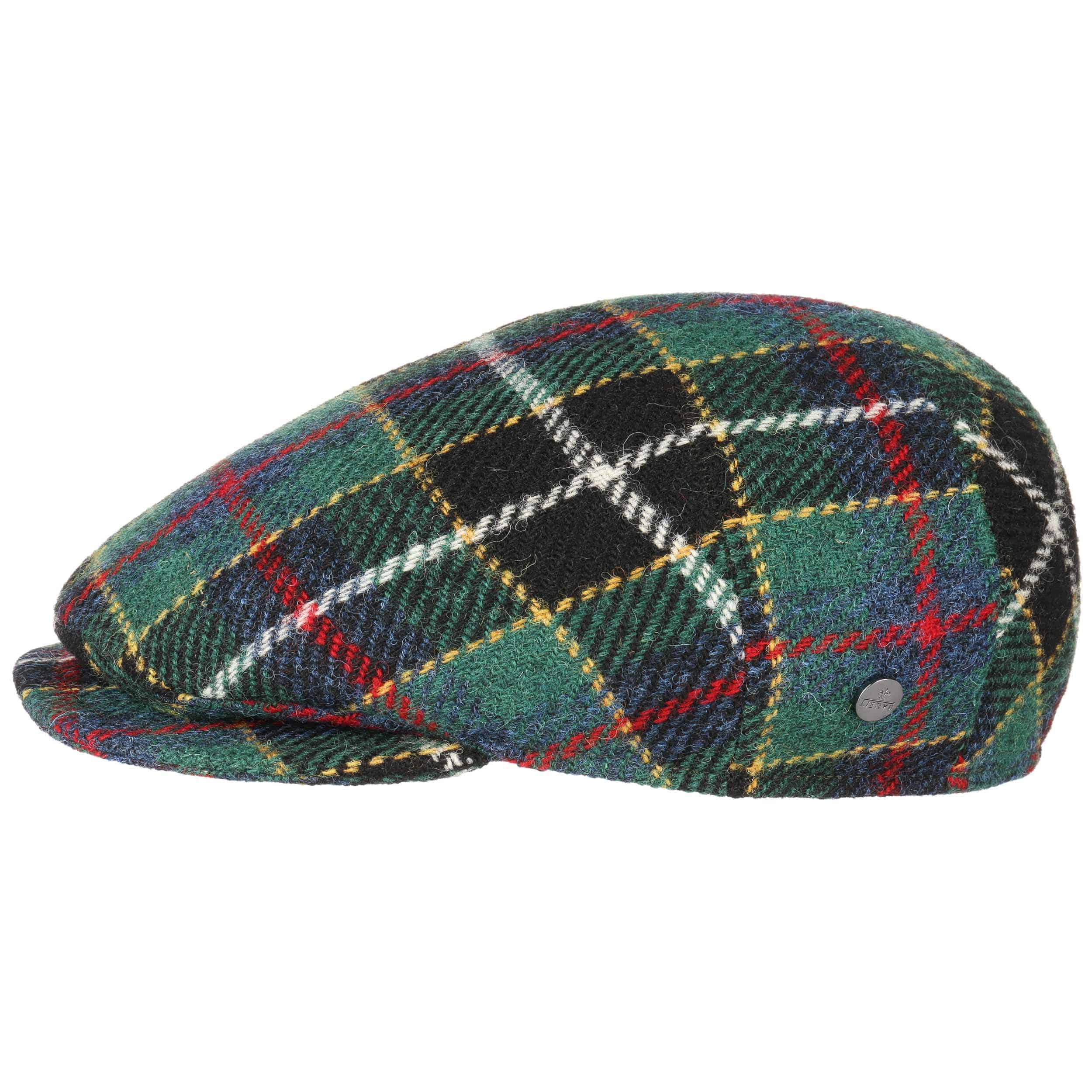 green plaid flat cap