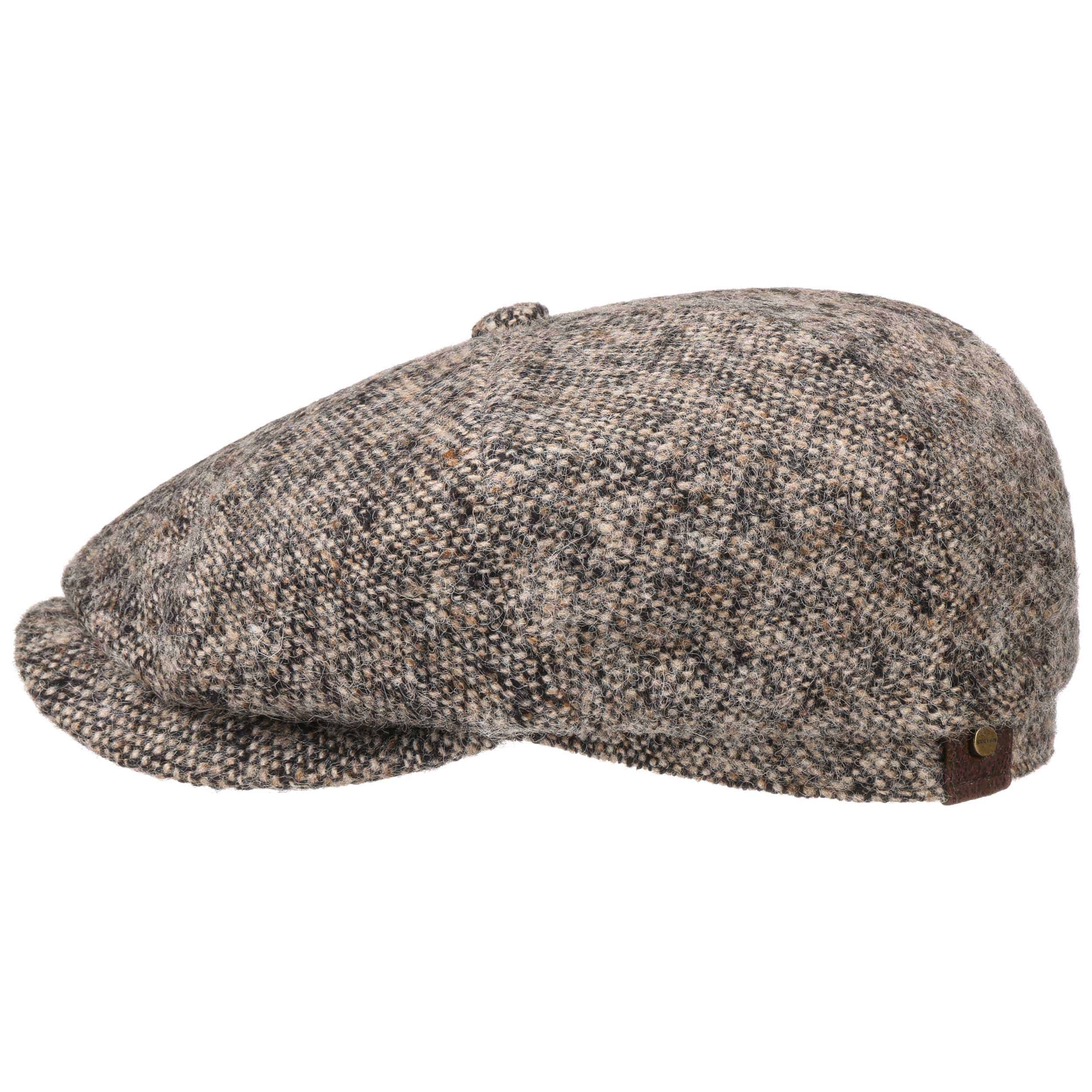 black tweed cap