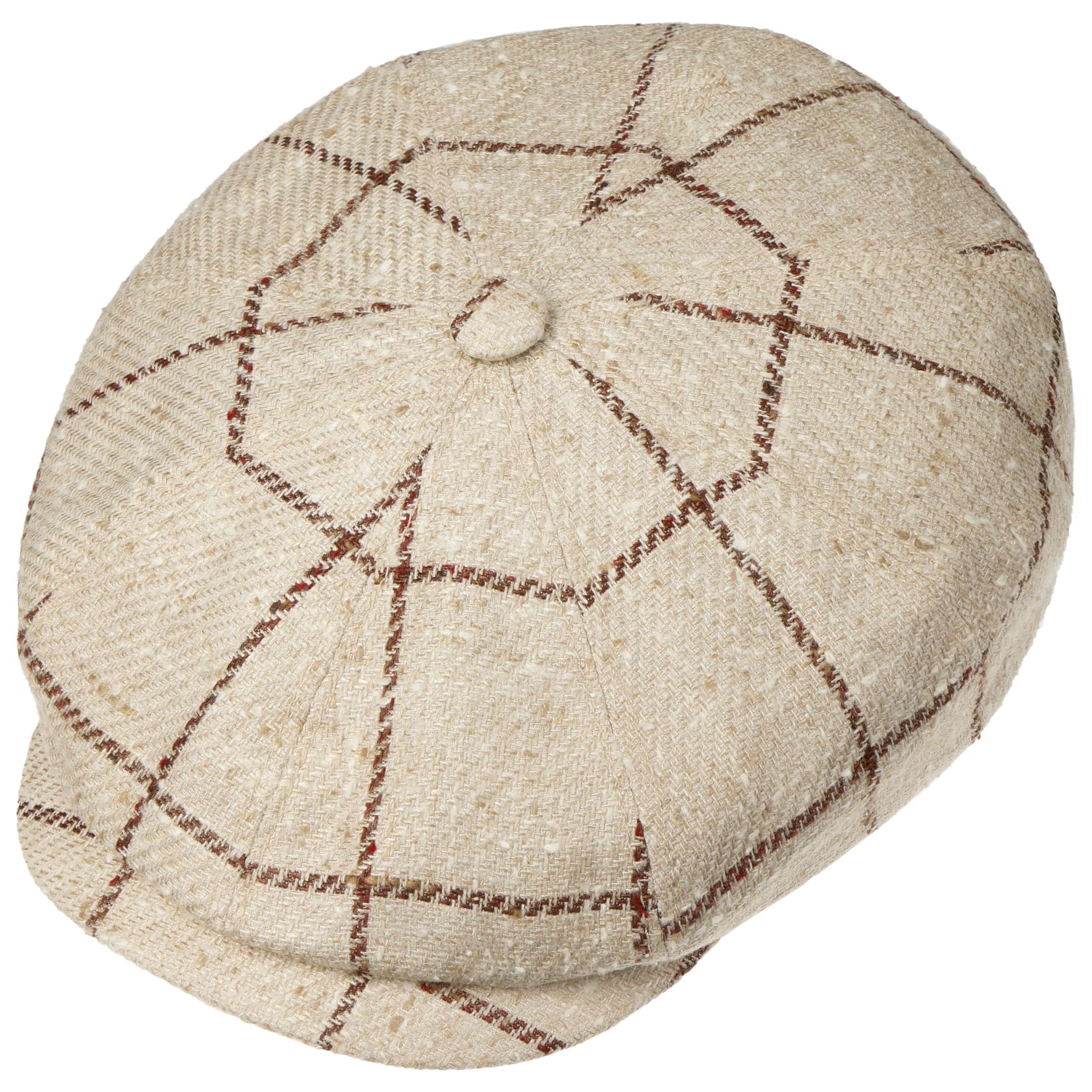 Hatteras Silk Uld Check Flat Cap by 