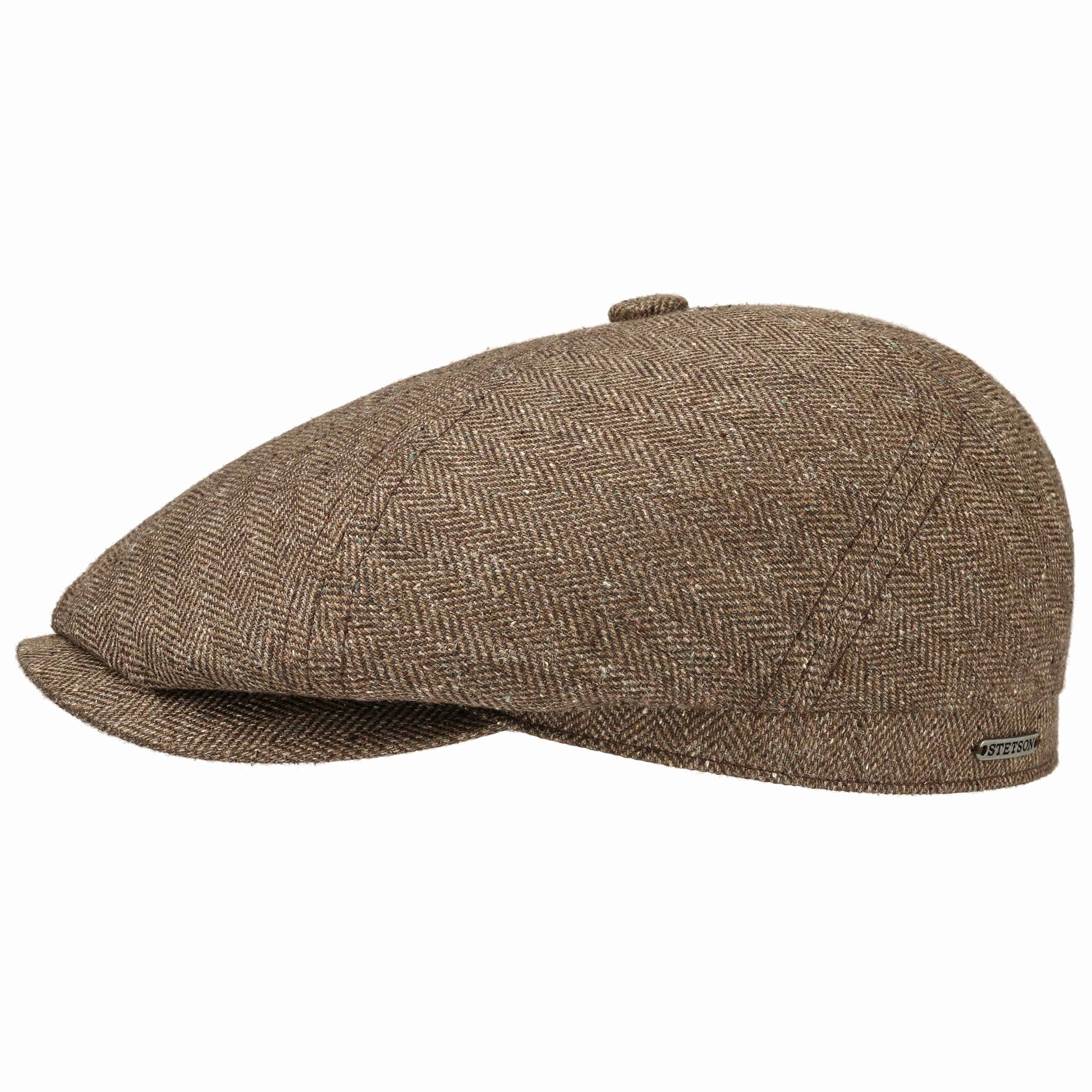 brown herringbone flat cap