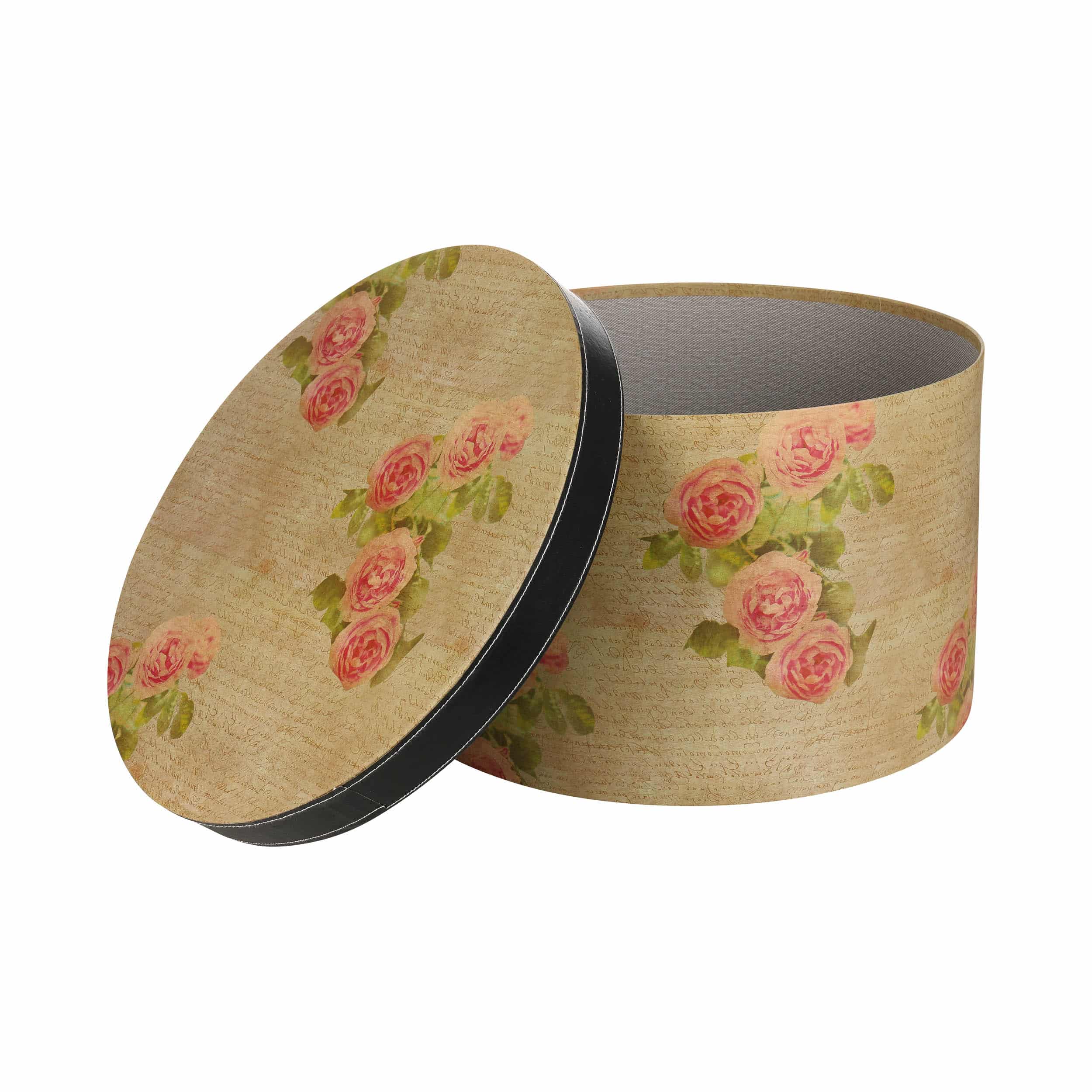 Hutbox Antique Roses 34 cm by Lierys beige