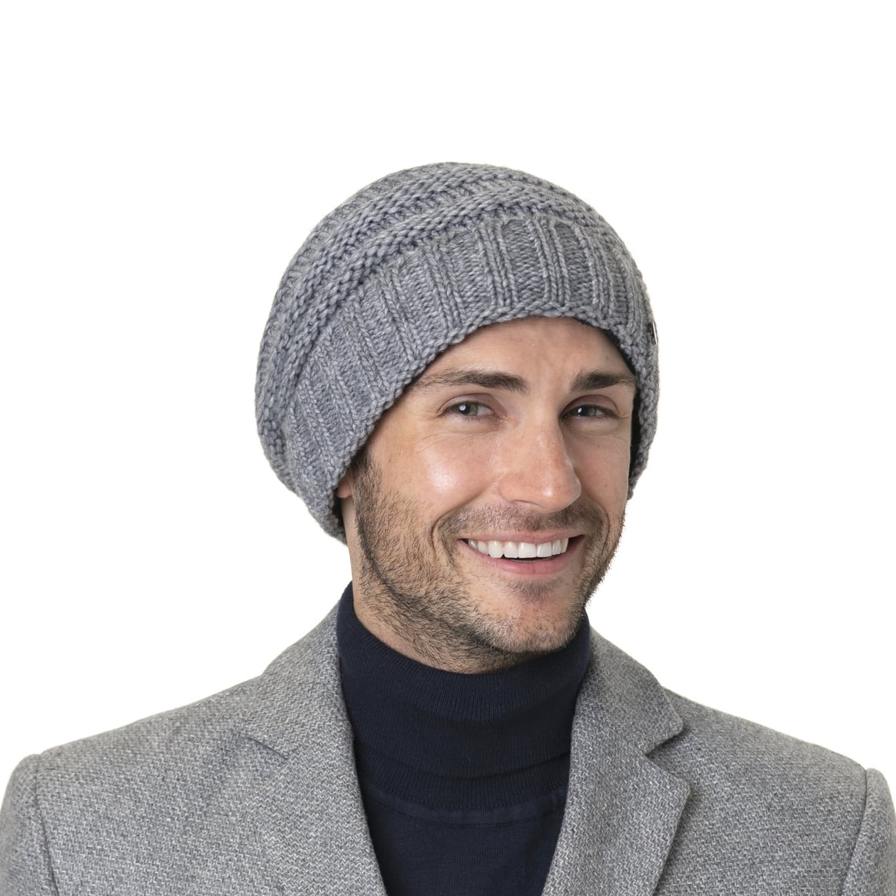 LIERYS Bernardo Strickmütze Oversize - Made In Germany Schurwolle Long Beanie