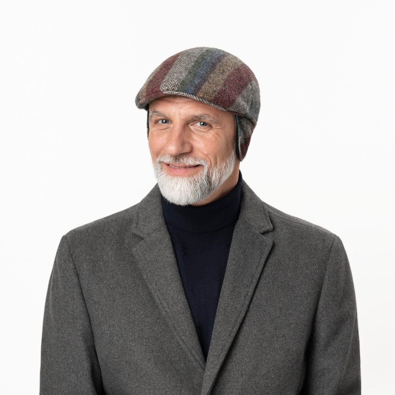 Herren Leder Baseball Cap Mit Ohrenklappen – Wintermütze Im Gatsby-Stil, In Größen M Bis XL