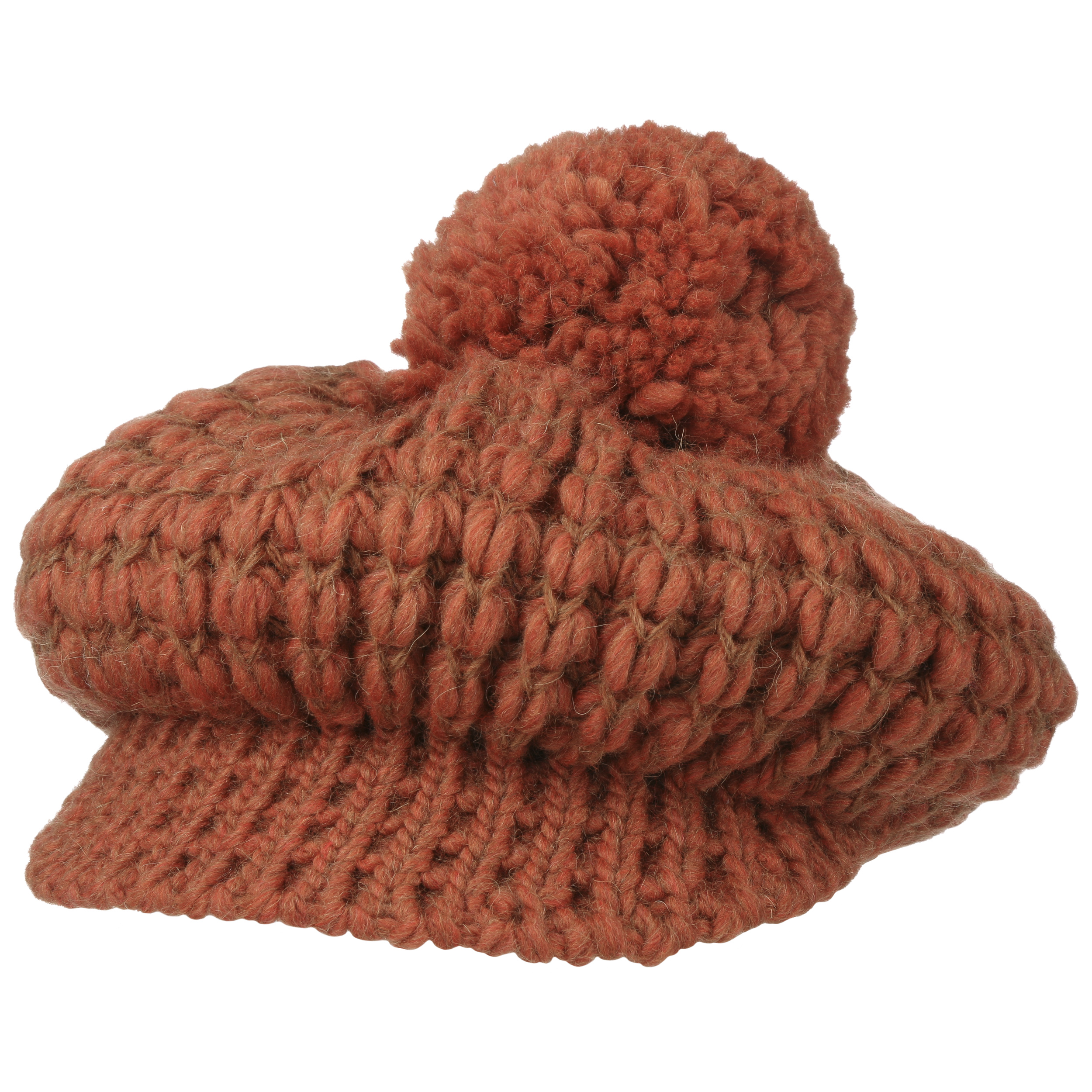 Merino Wolle Wintermütze Mit Schirm - PolarWool Slouchy Beanie