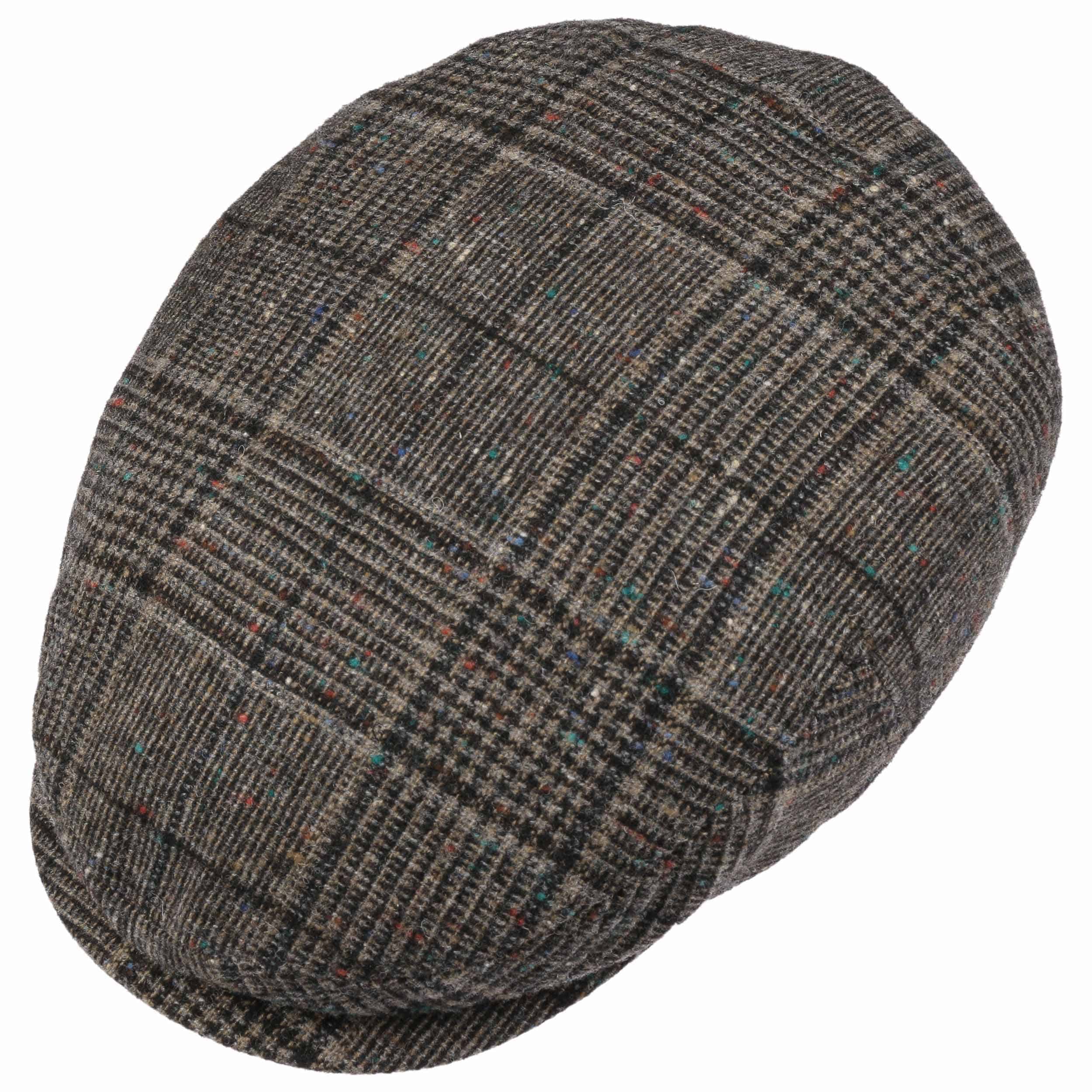 black wool flat cap